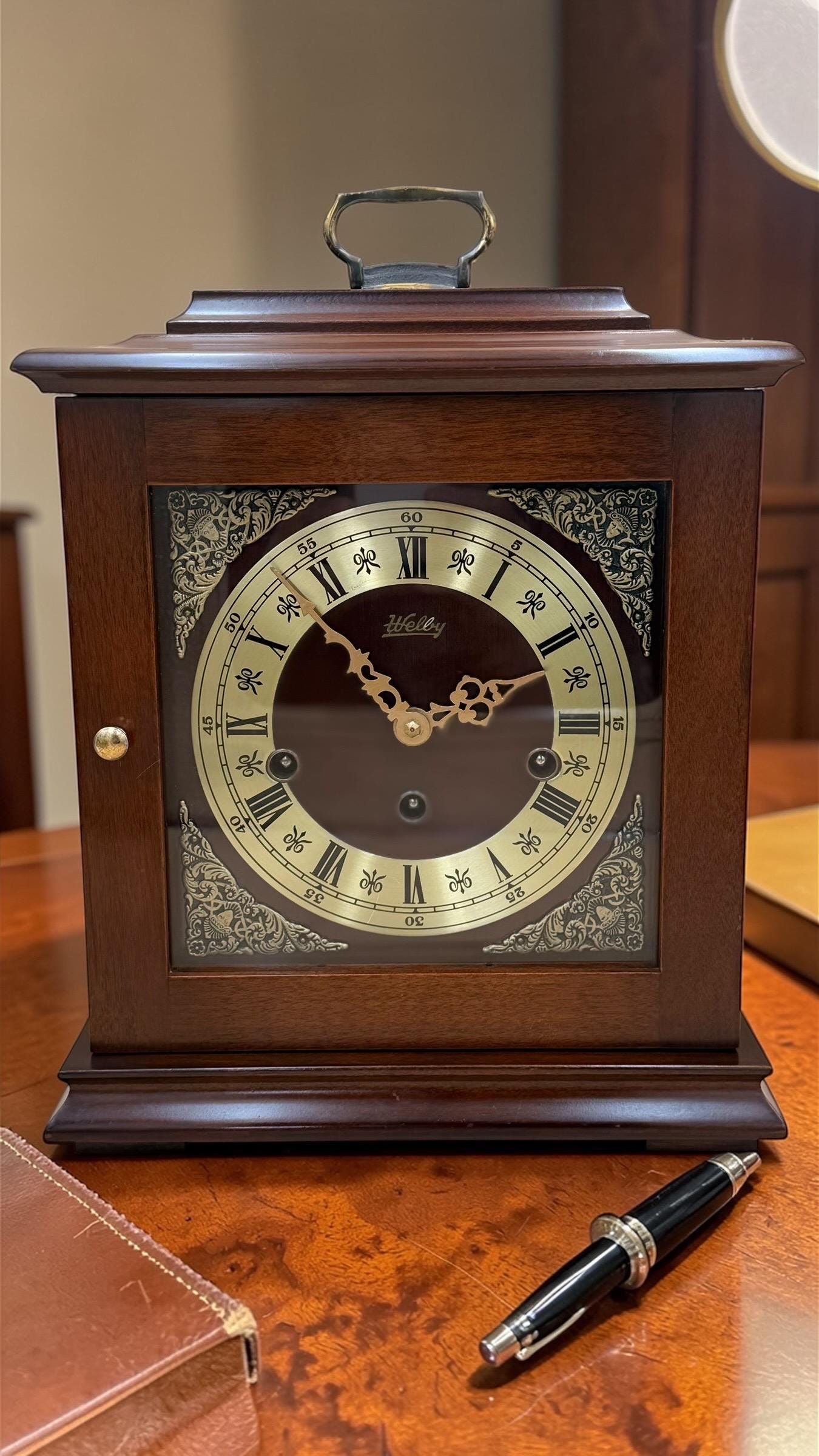 Vintage Welby Westminster Bracket Clock – German Hermle Movement – Freshly Cleaned & Oiled