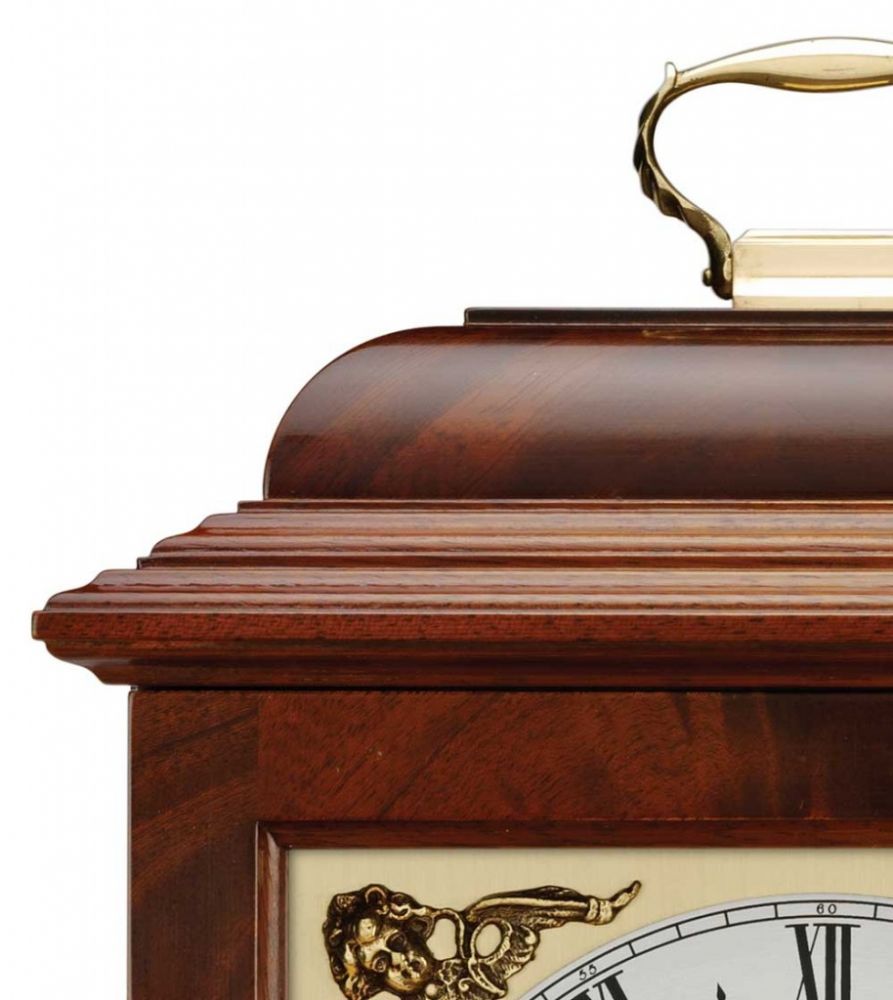 Comitti The Georgian Basket-Top Mantel Clock – Mahogany – product view 3