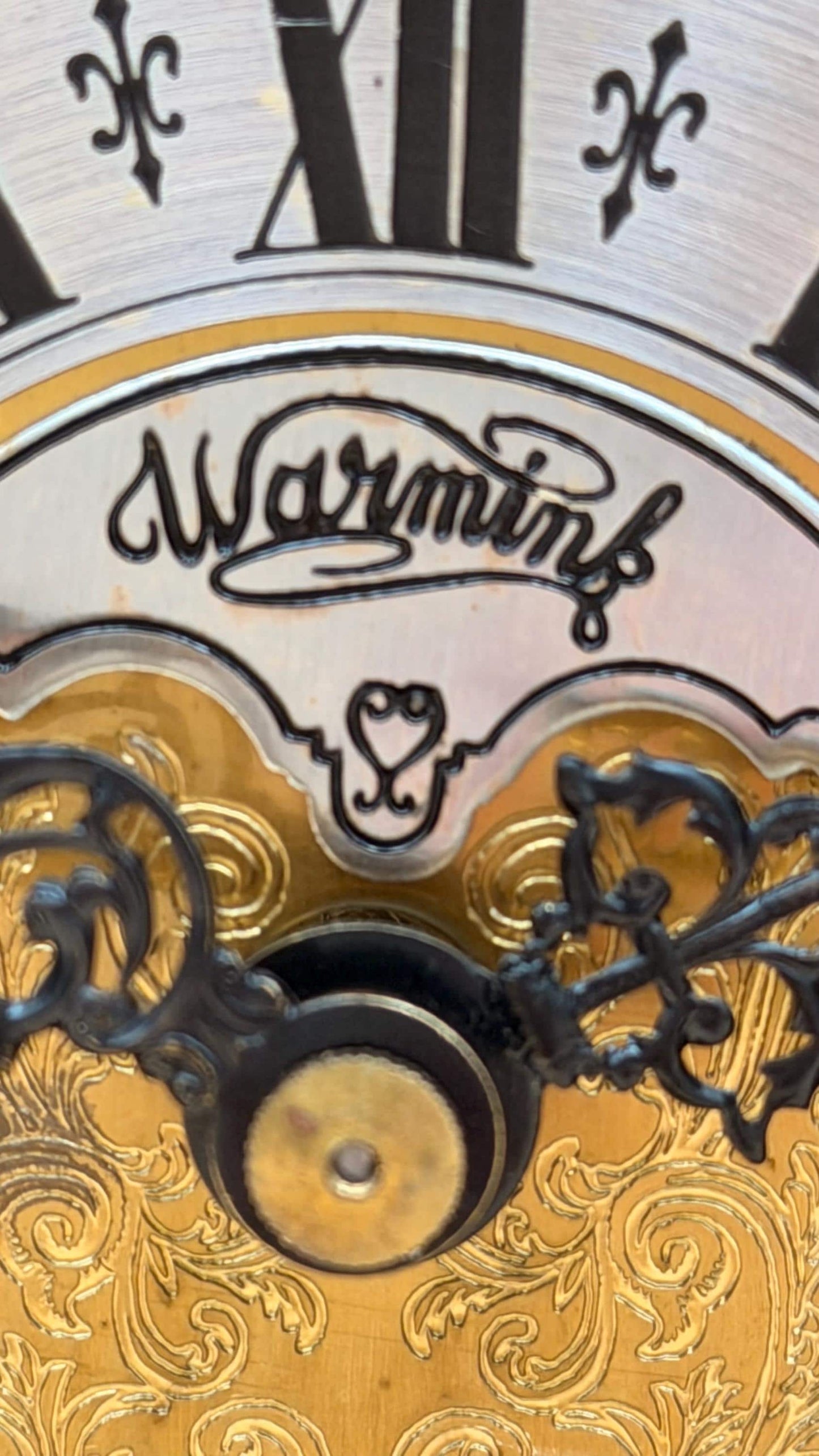Antique Warmink (Wuba) Dutch Mantel Clock – Moon Phase Dial – Bell Strike – Serviced & Working