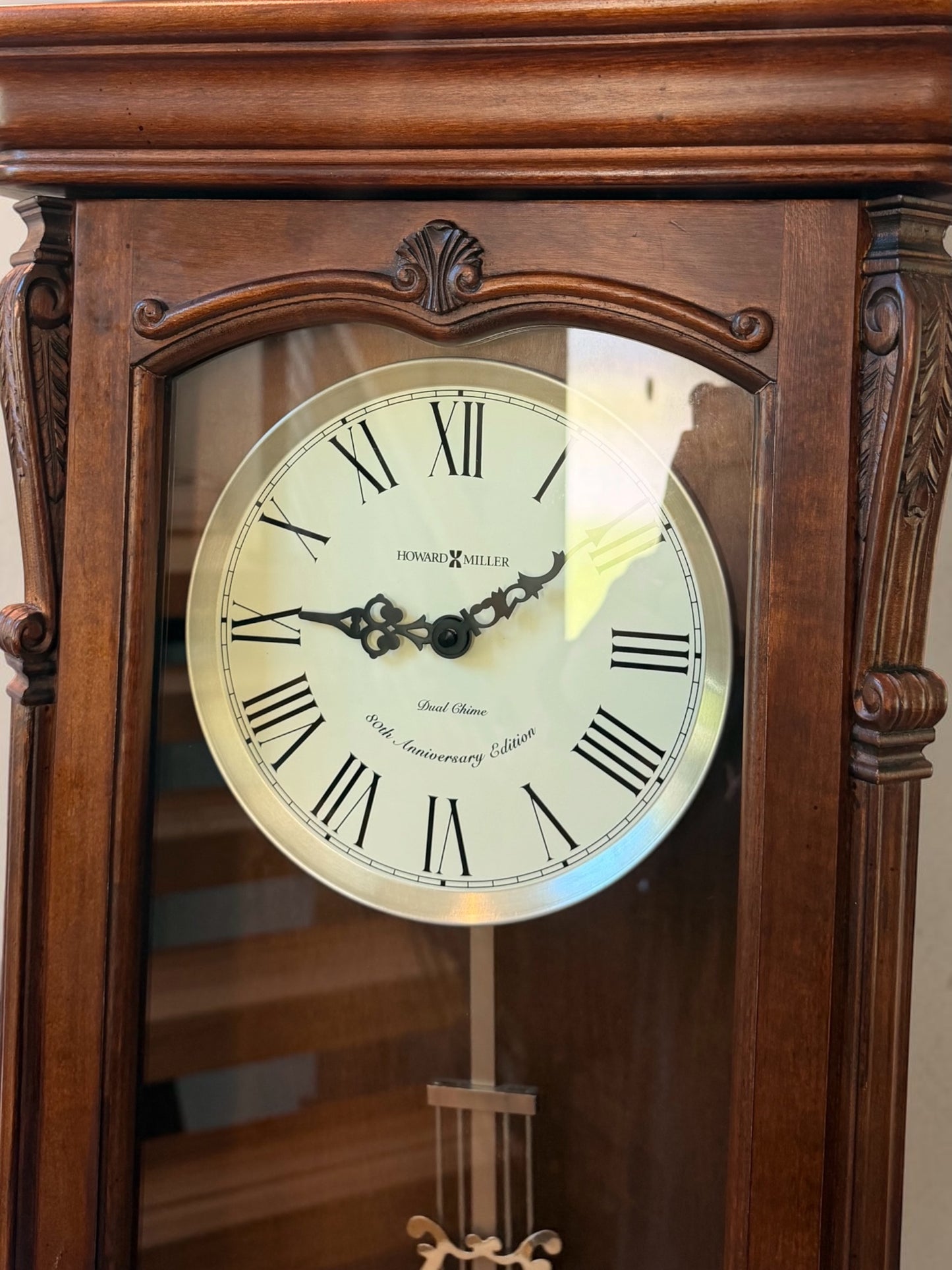Howard Miller 80th Anniversary Wall Clock – Kieninger Dual Chime Quartz Hampton Cherry Traditional Style