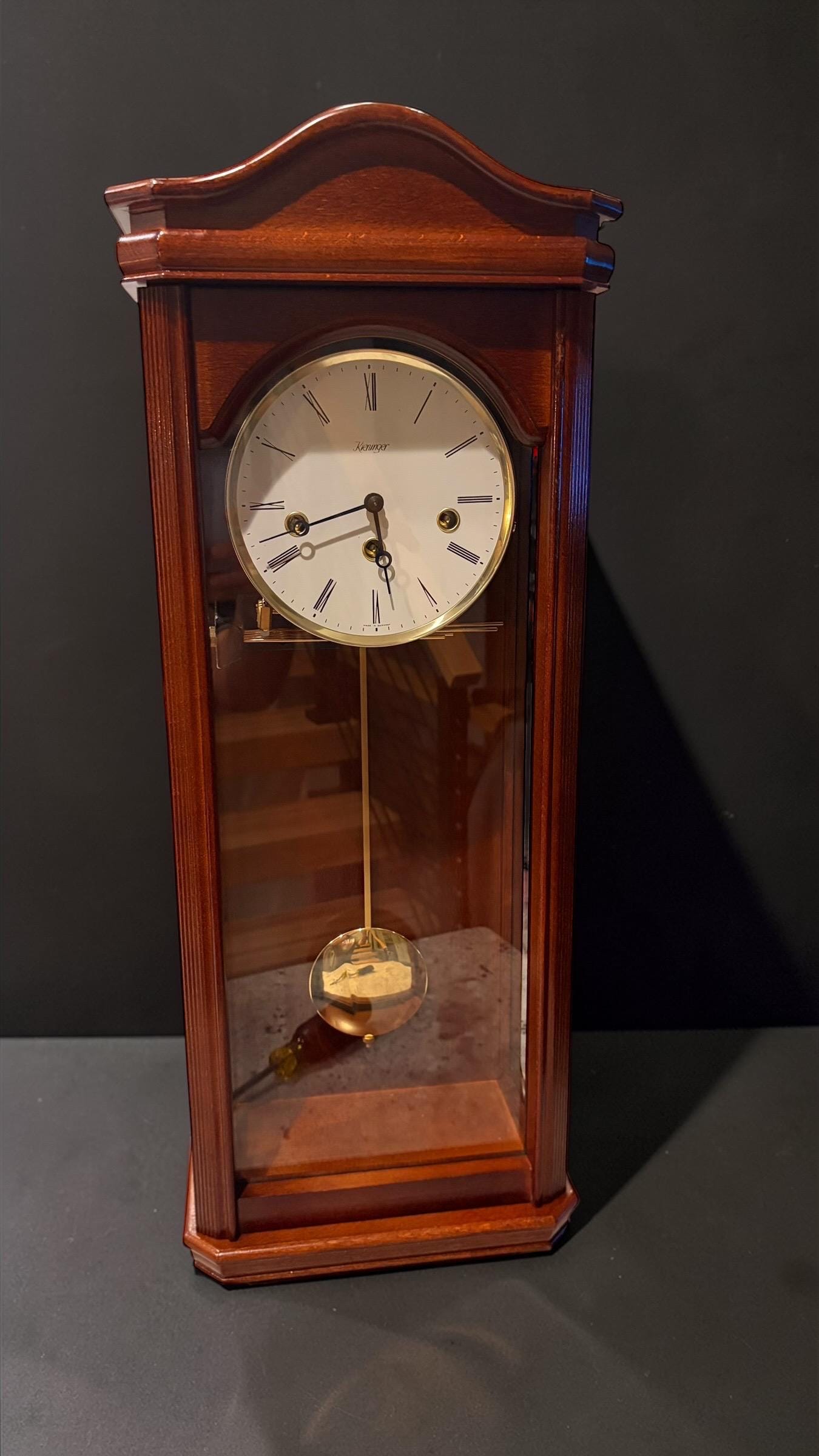 Vintage Kieninger Walnut Wall Clock – German Made Pendulum Clock