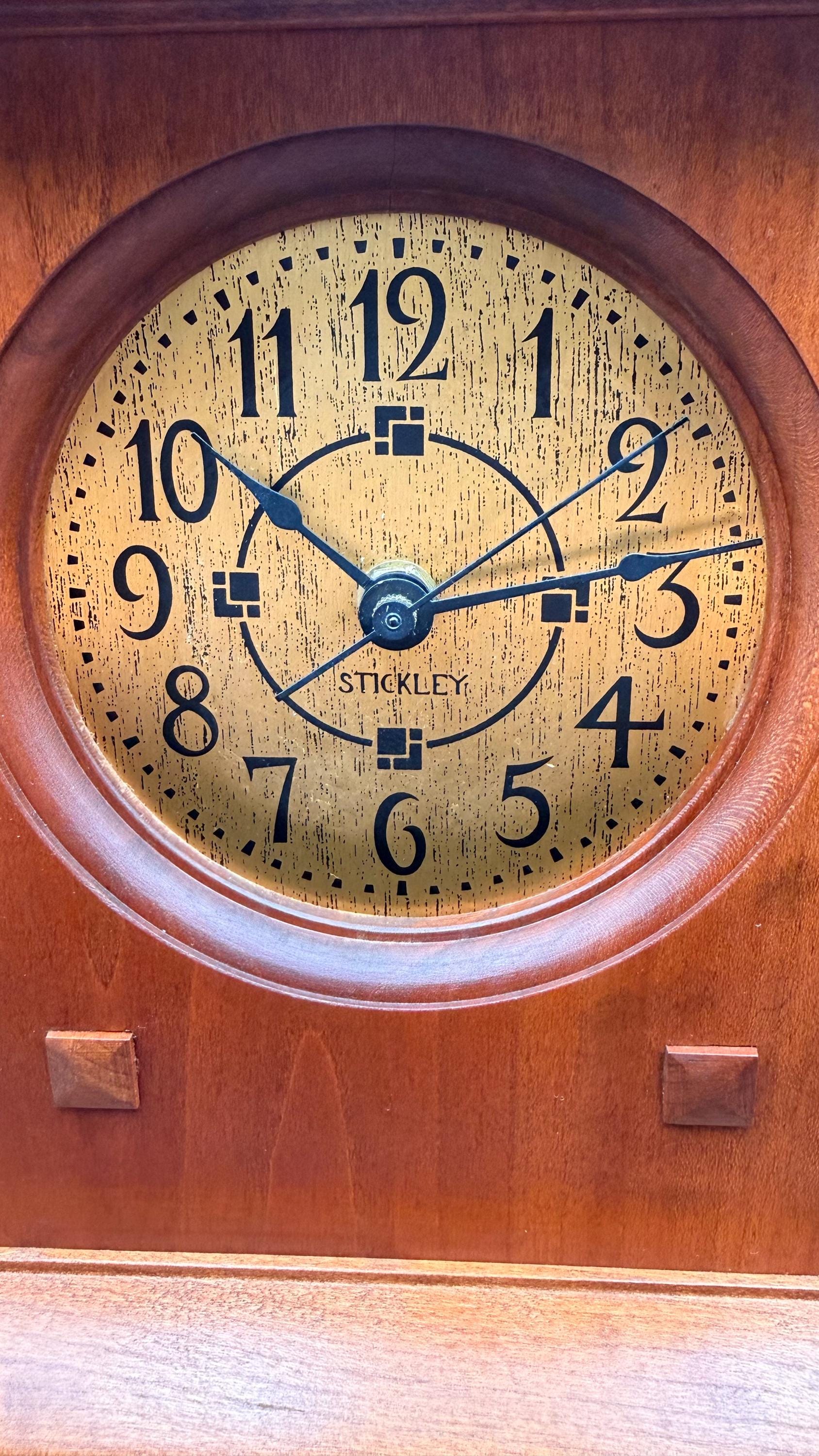 Stickley Mission Oak Mantel Clock – Arts & Crafts Quartz Movement