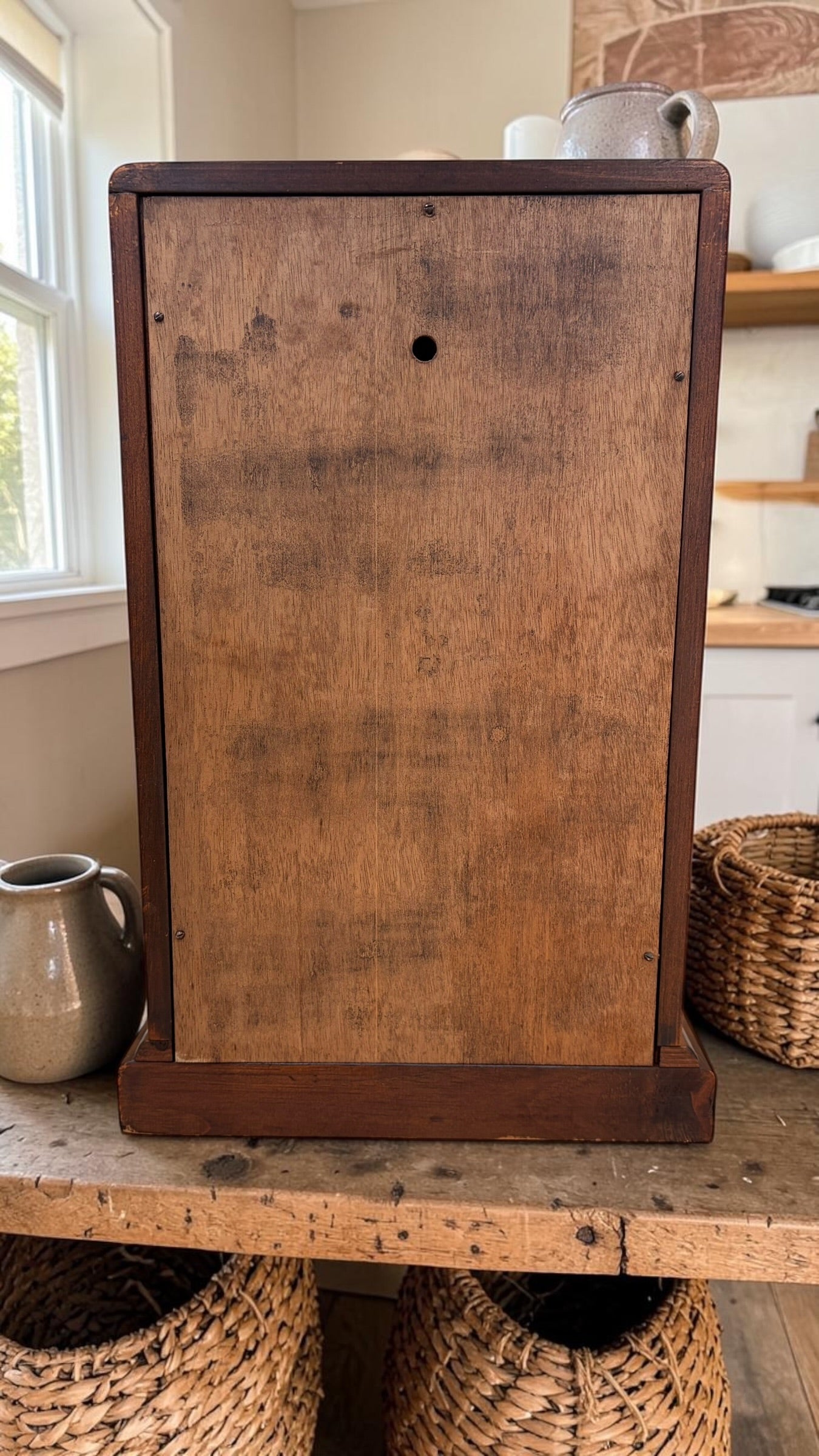 Antique New England Clock Co. Pine Shelf Clock — Time-Only — Running & Serviced