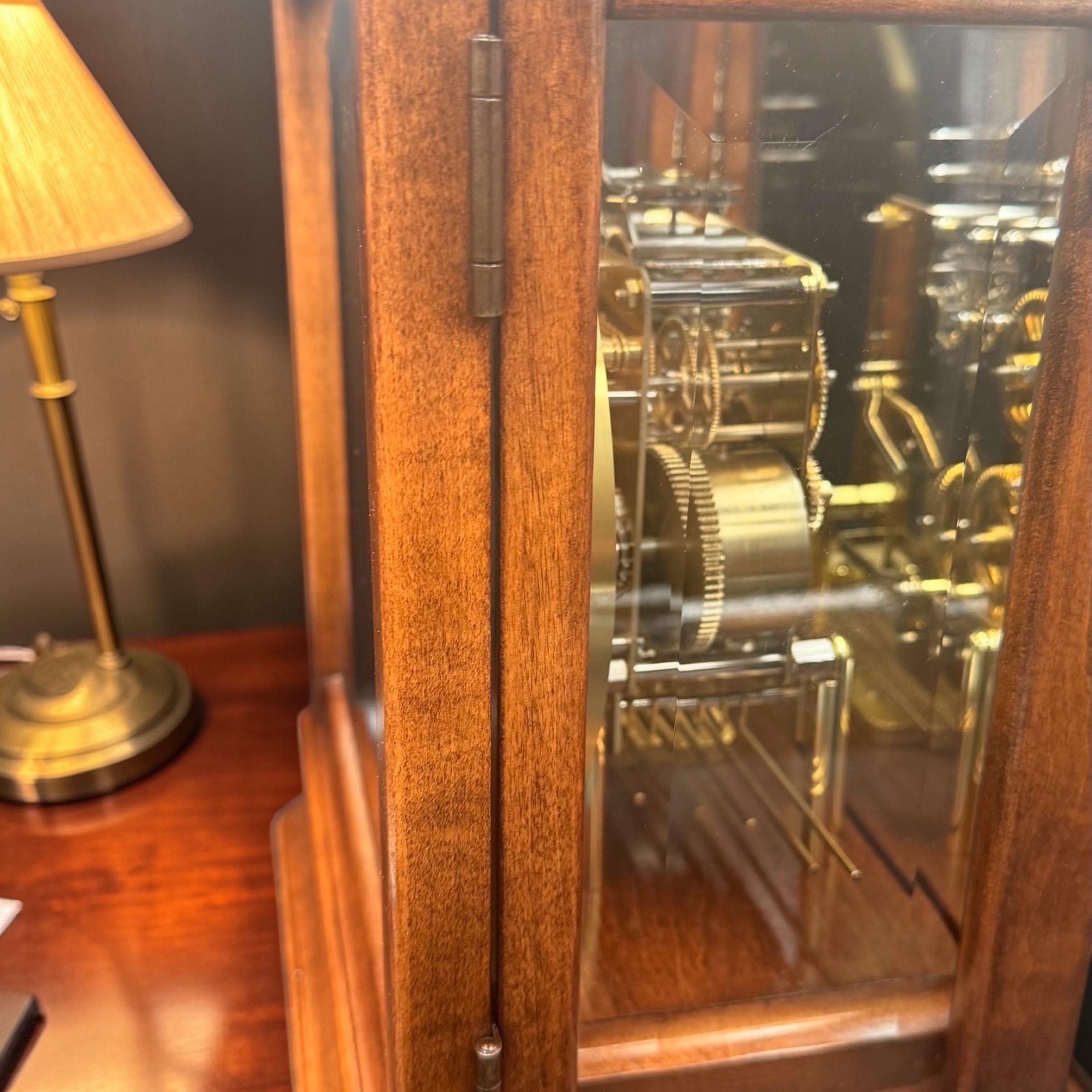 Vintage Howard Miller German Westminster Mantel Clock – Glass Case