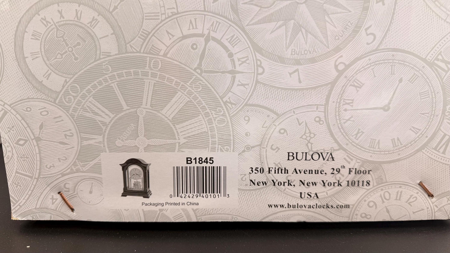 Bulova Durant B1845 Mantel Clock – Westminster Chime – Brand New in Box
