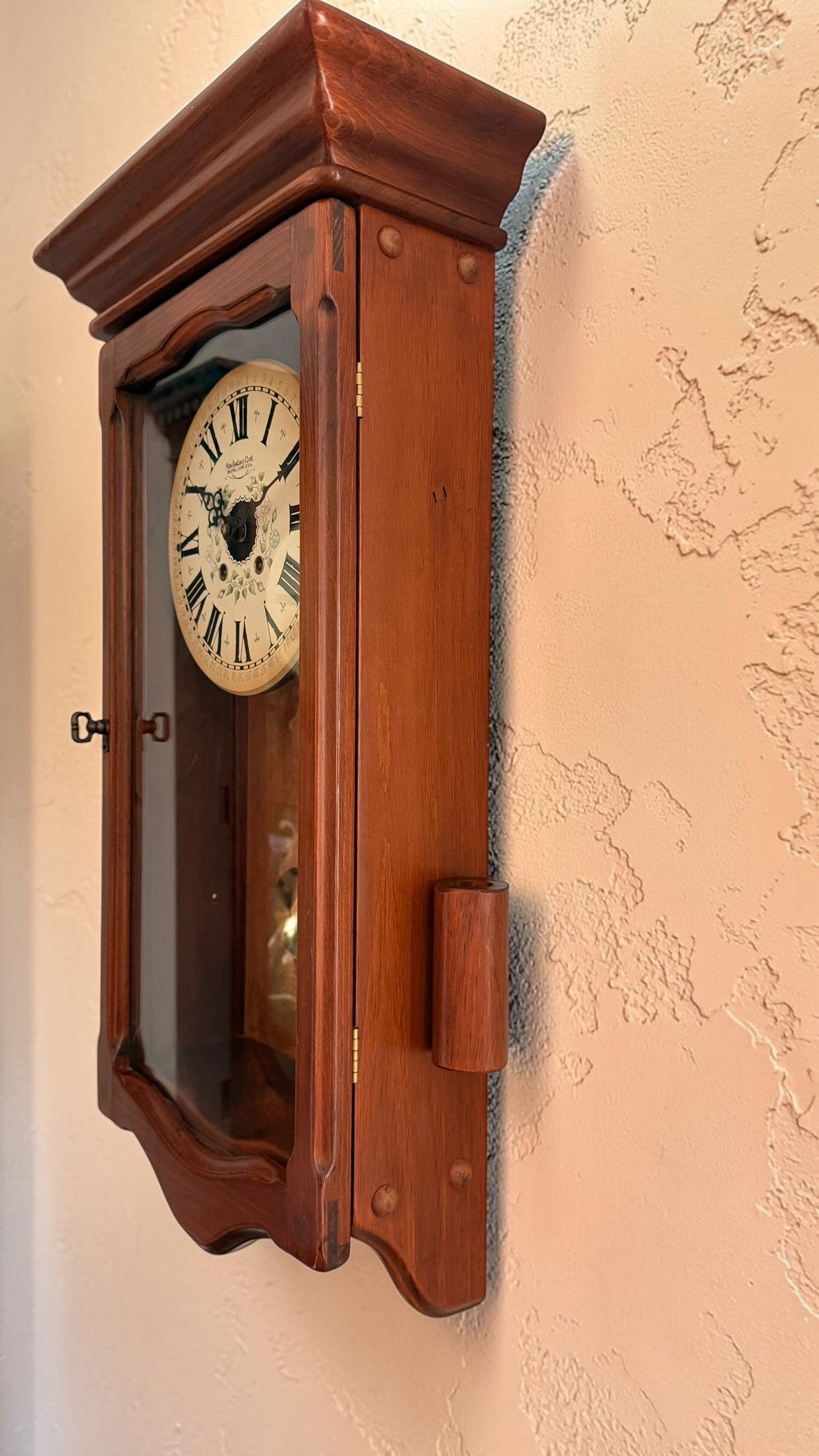 Vintage New England Clock Wall Clock – 8 Day Spring Wound Bim Bam Chime