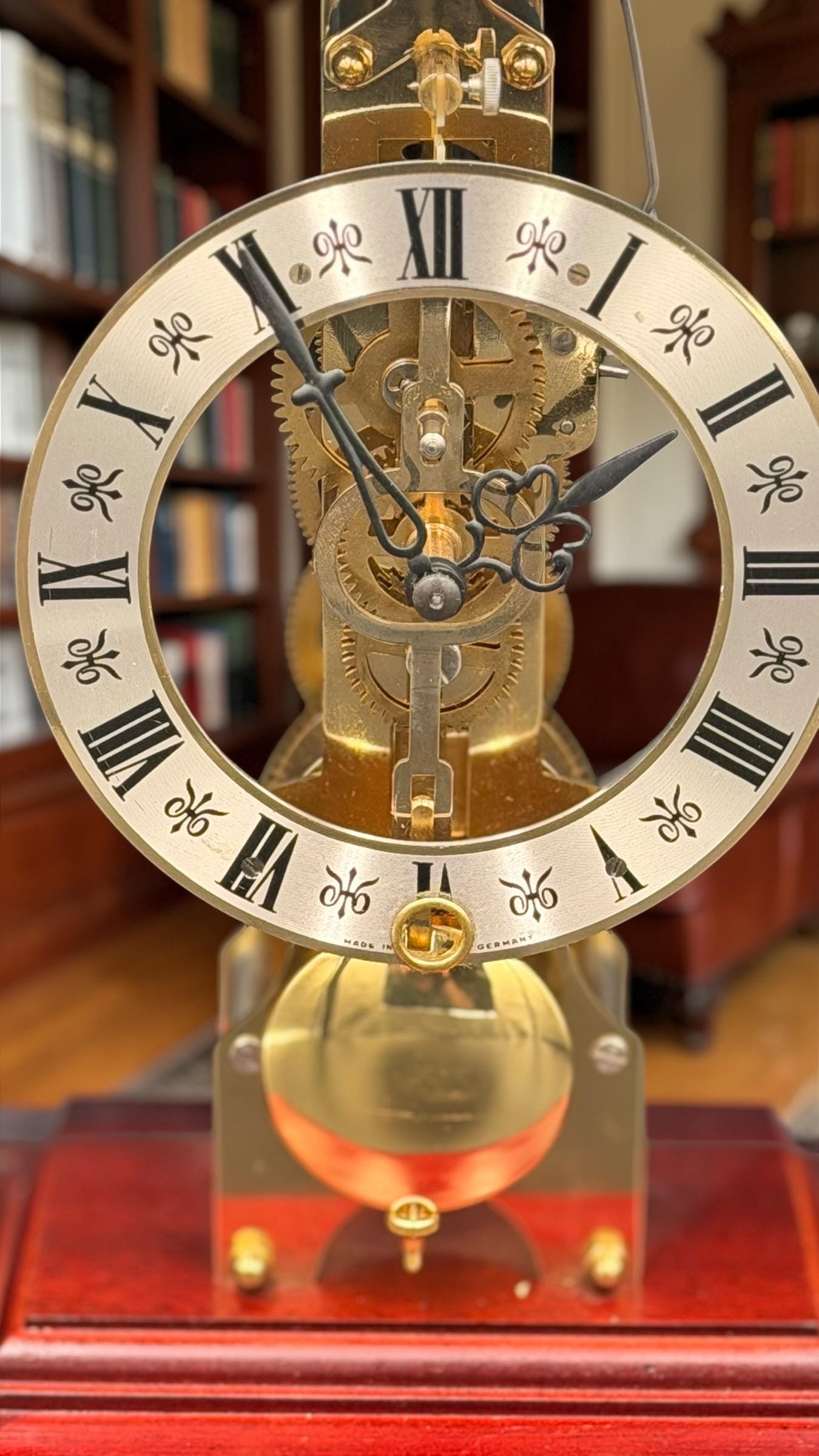 Seth Thomas Skeleton Clock – Hermle Movement, Mahogany Case