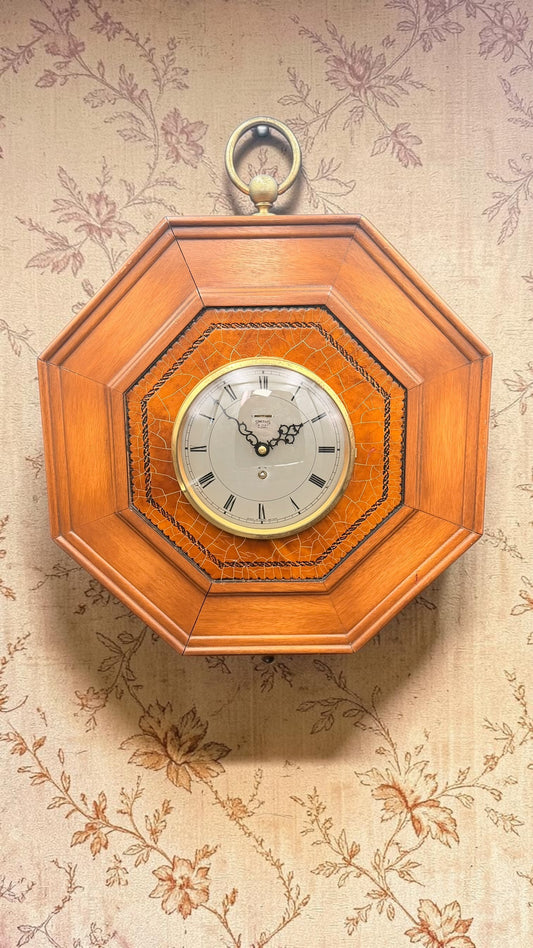 1955 Smiths Wall Clock – Mid-Century Octagonal Case, Mechanical 8-Day Movement