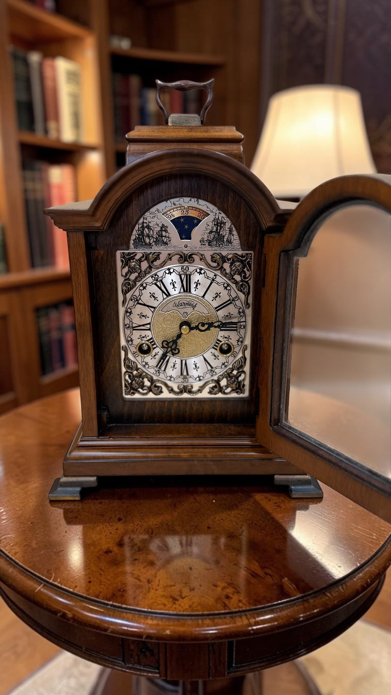 Warmink Wuba Dutch Bracket Clock – Moonphase Dial – Fully Serviced