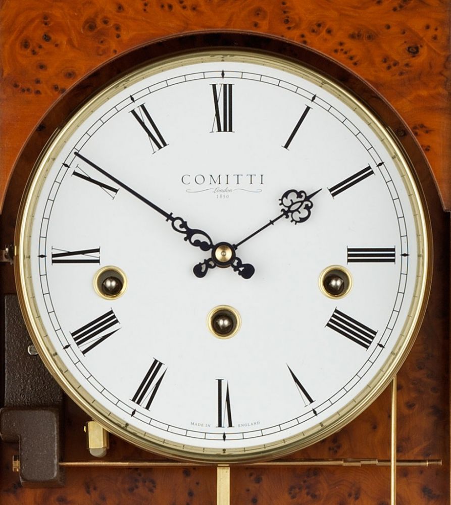 Comitti The Oxford Wall Clock – Burr Yew – product view 2