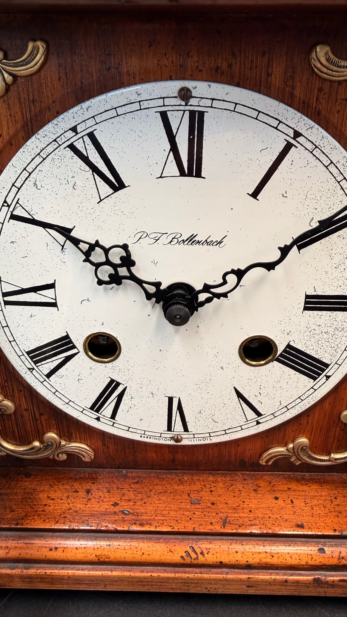 Antique P.F. Bollenbach Mantel Clock – Mechanical Wind Up Clock