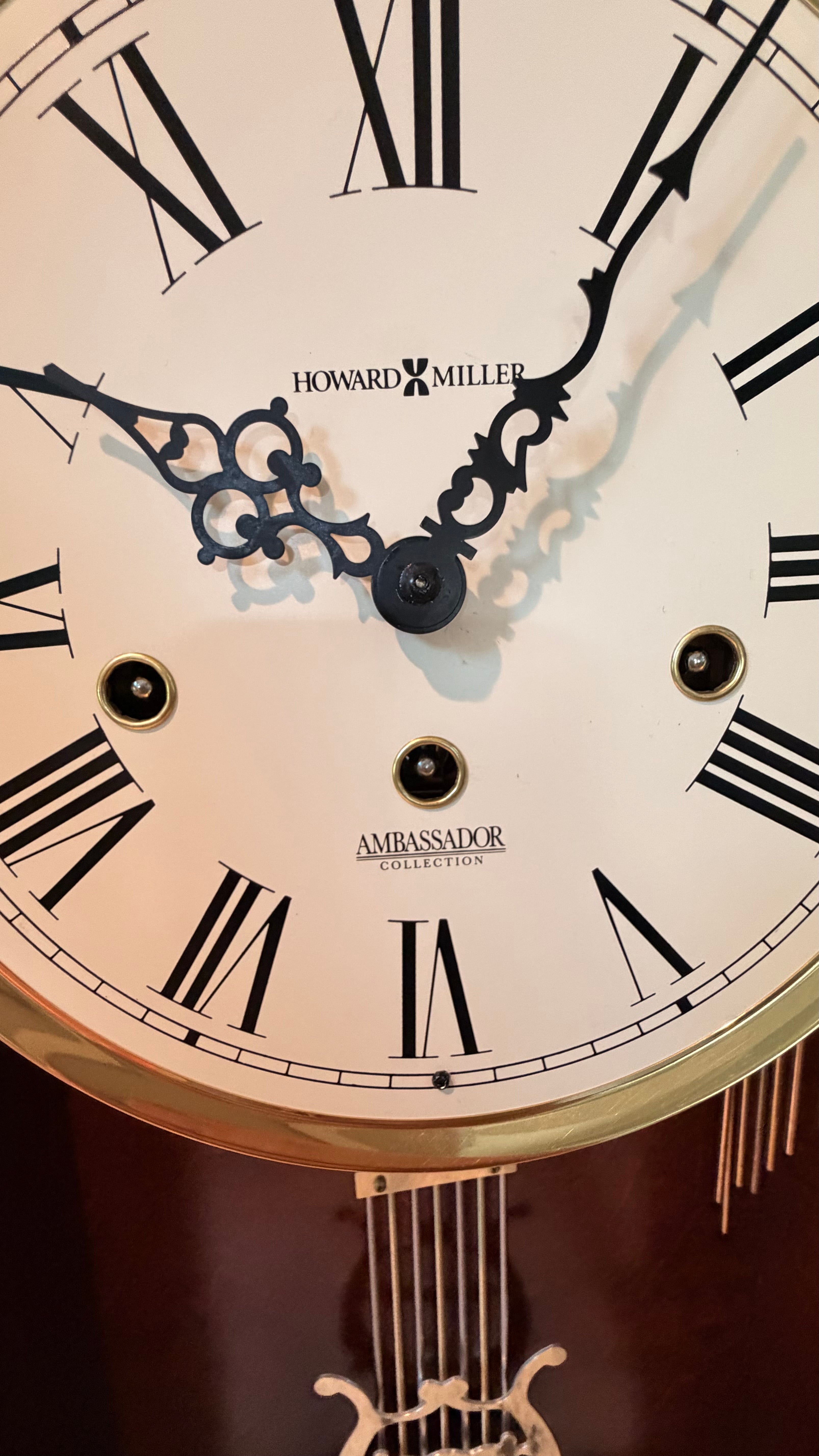 Howard Miller Lewis Triple Chime Wall Clock | Hermle Mechanical Movement | Ambassador Collection | Like New