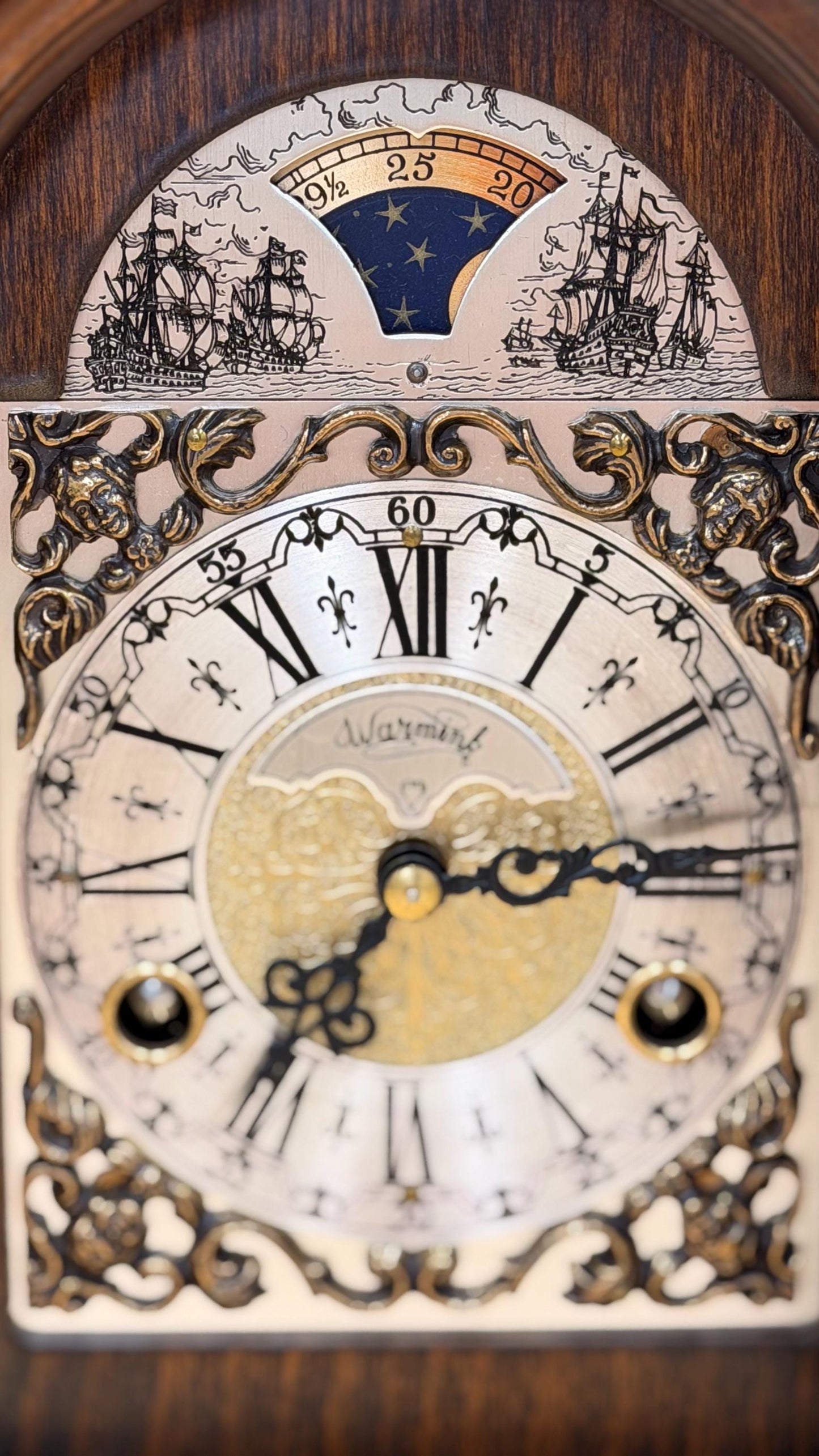 Warmink Wuba Dutch Bracket Clock – Moonphase Dial – Fully Serviced