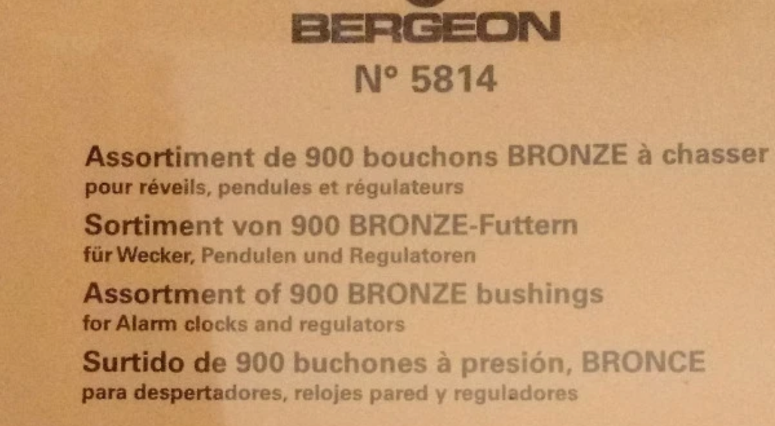 Bergeon Bushing box - Bronze 900 pcs # 1-60 (15 of ea size)