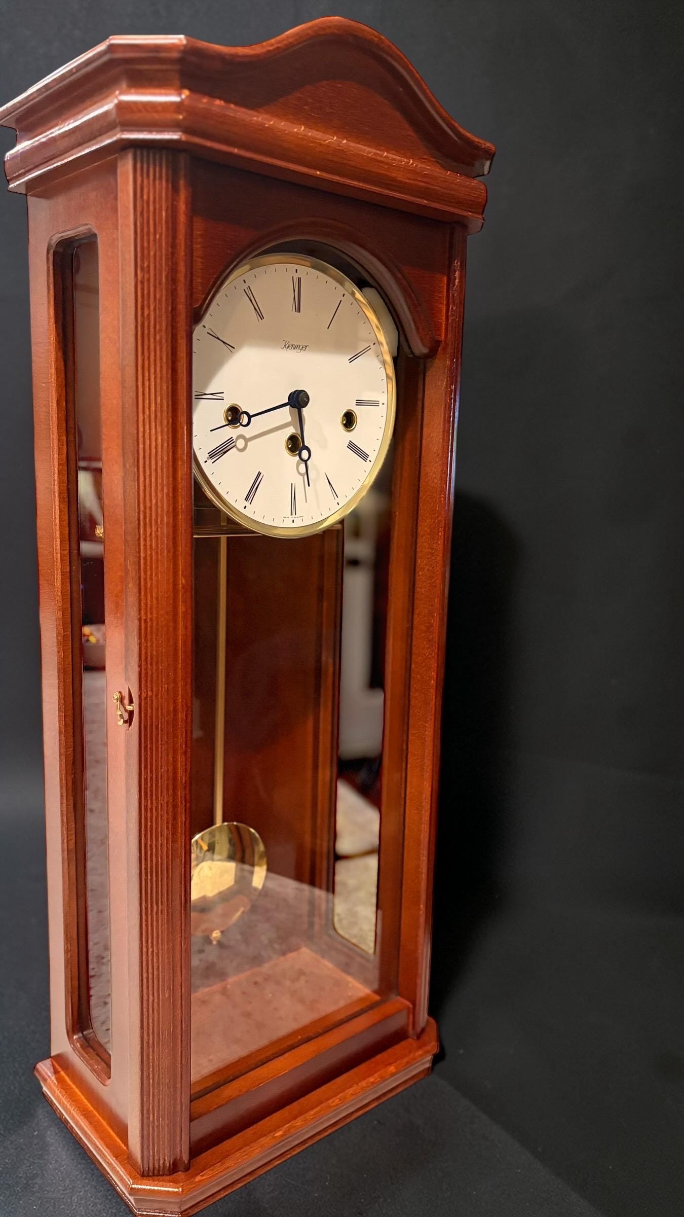 Vintage Kieninger Walnut Wall Clock – German Made Pendulum Clock