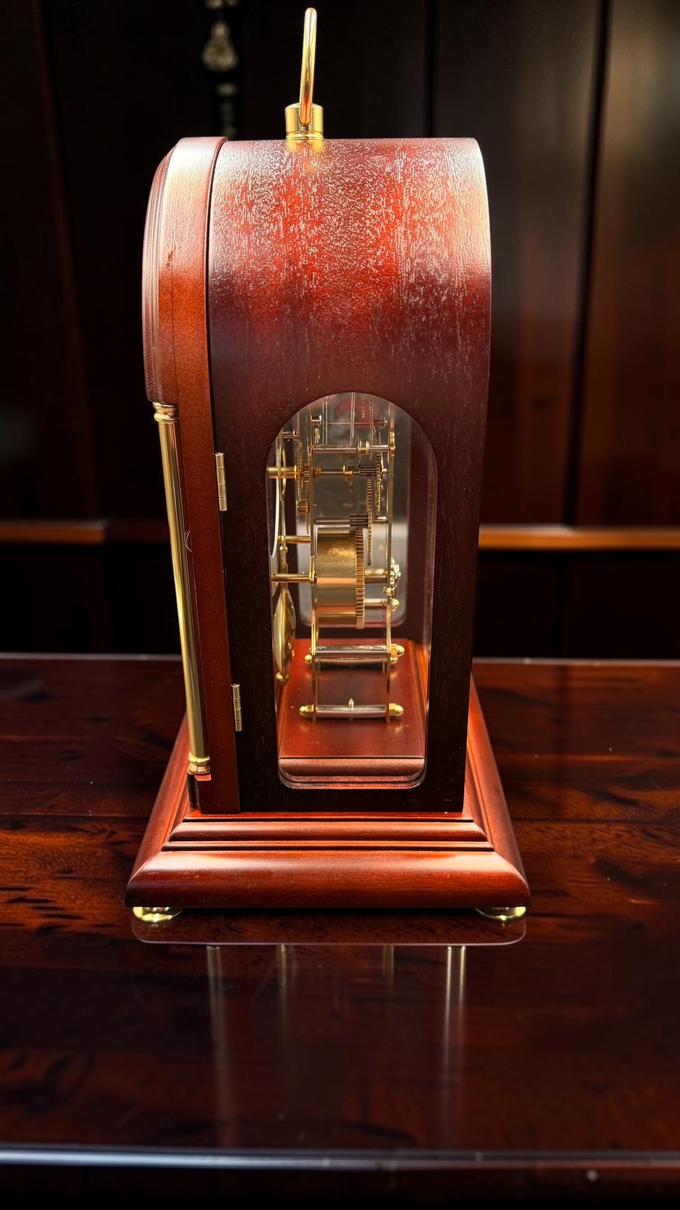 Franz Hermle Mechanical Skeleton Mantel Clock – Bell Strike – Made in Germany