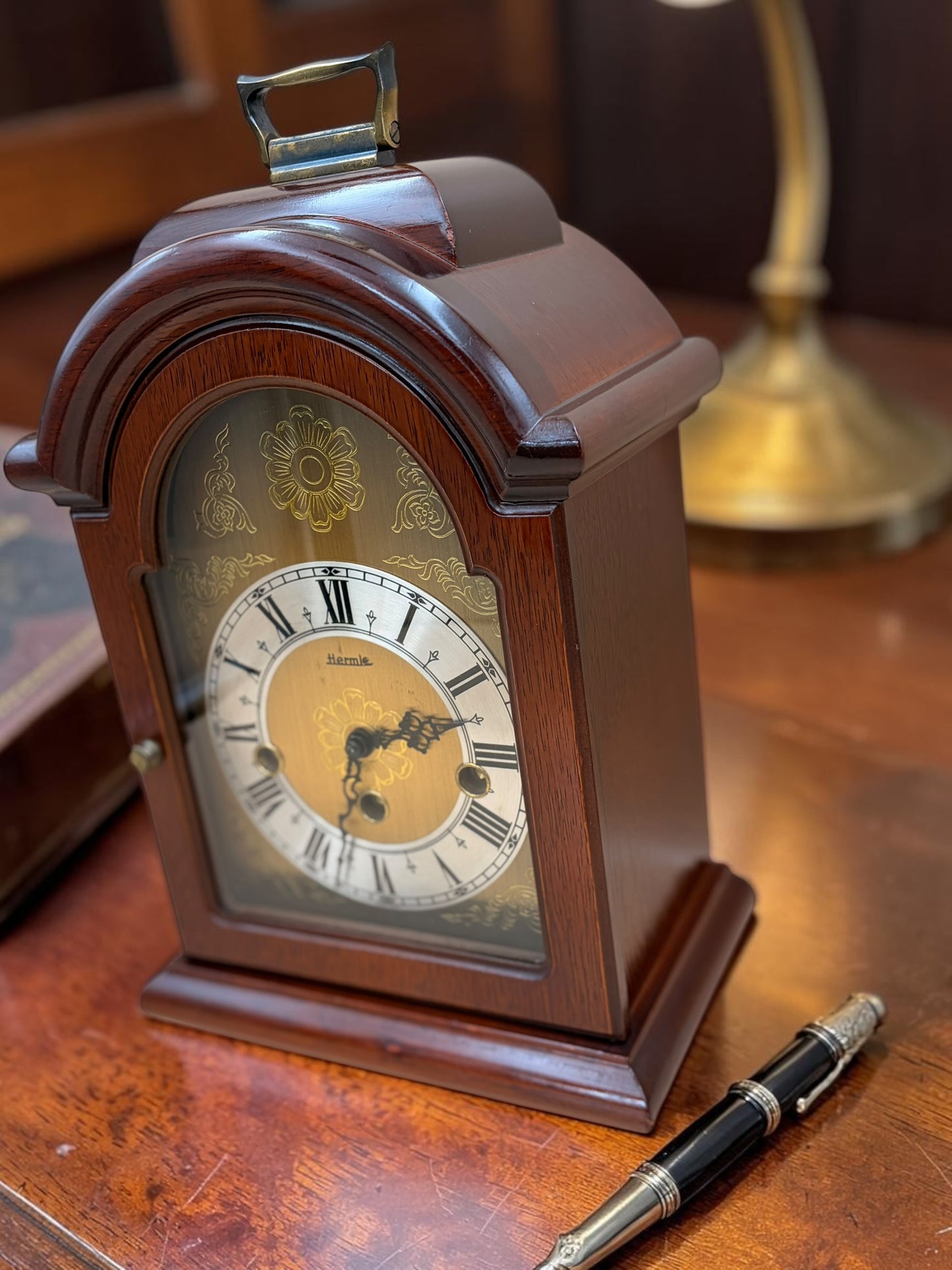 Vintage Hermle Westminster Mantel / Bracket Clock – West Germany – 8-Day Key Wind, 3-Train Chime & Strike – Serviced