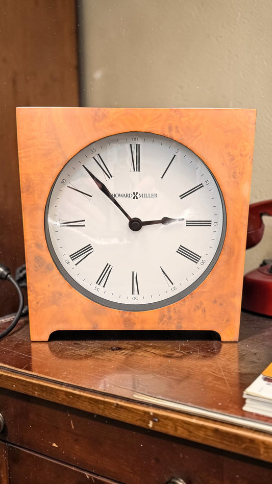 Howard Miller Quartz Mantel Clock – Classic Roman Numeral Desk / Shelf Clock - New