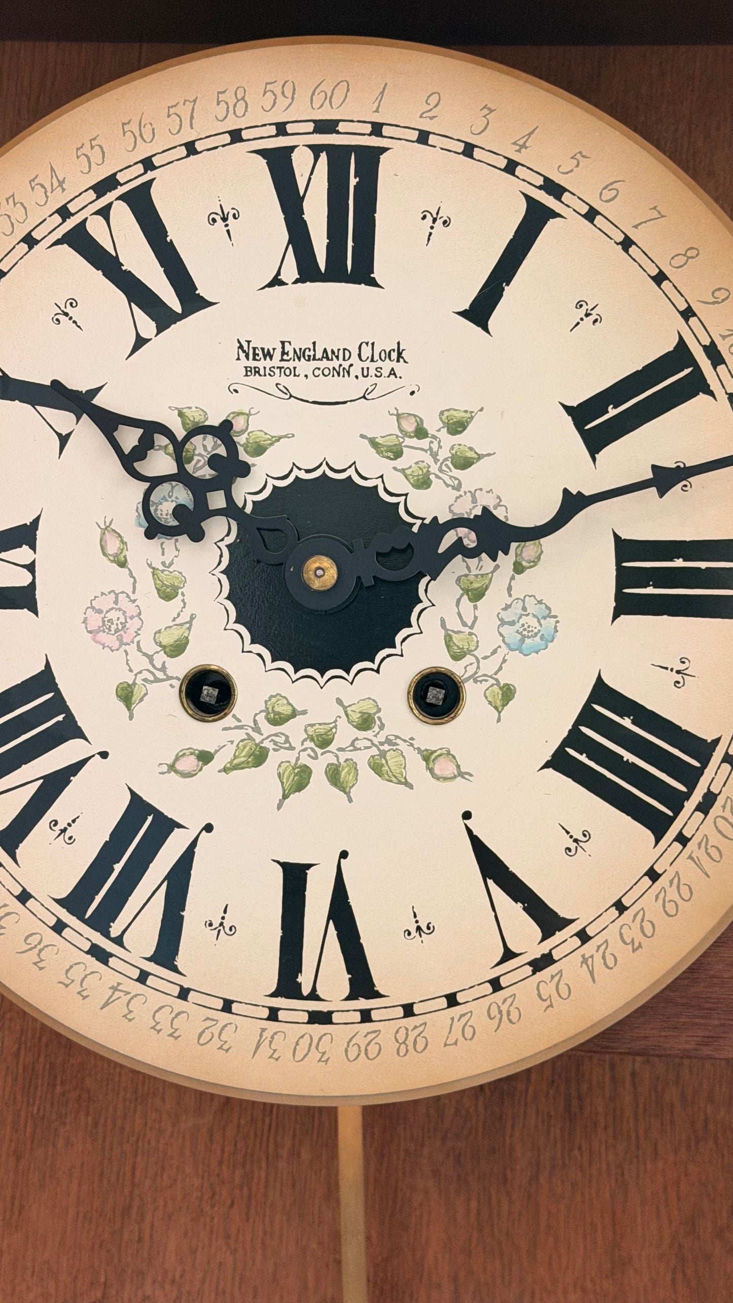 Vintage New England Clock Wall Clock – 8 Day Spring Wound Bim Bam Chime