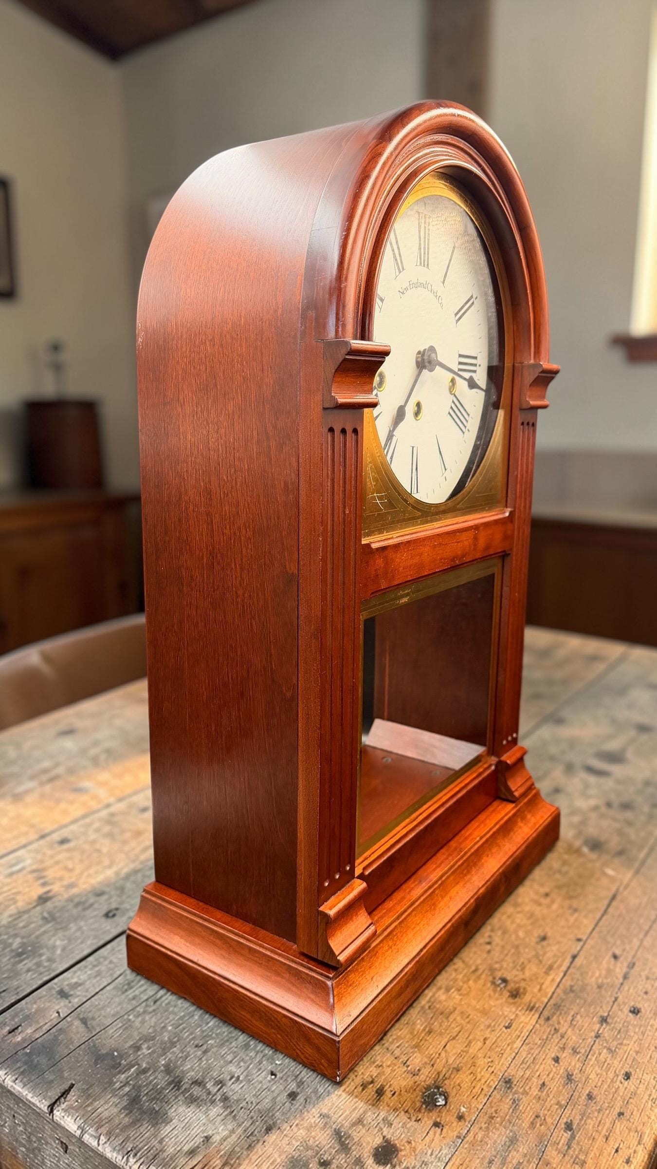 Large New England Clock Co Westminster Chime Mantel Clock - READ DESCRIPTION PLEASE