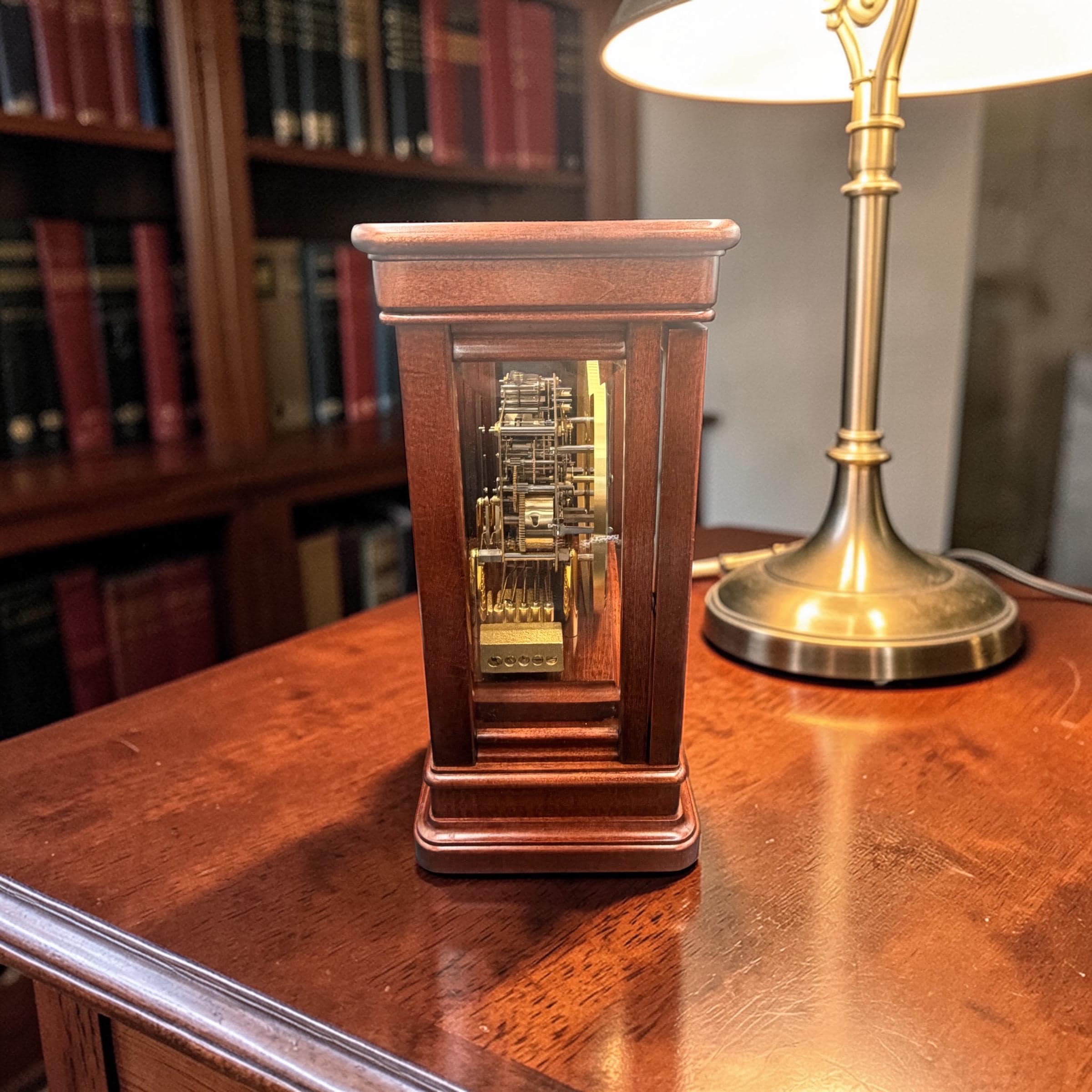 Vintage Howard Miller German Westminster Mantel Clock – Glass Case