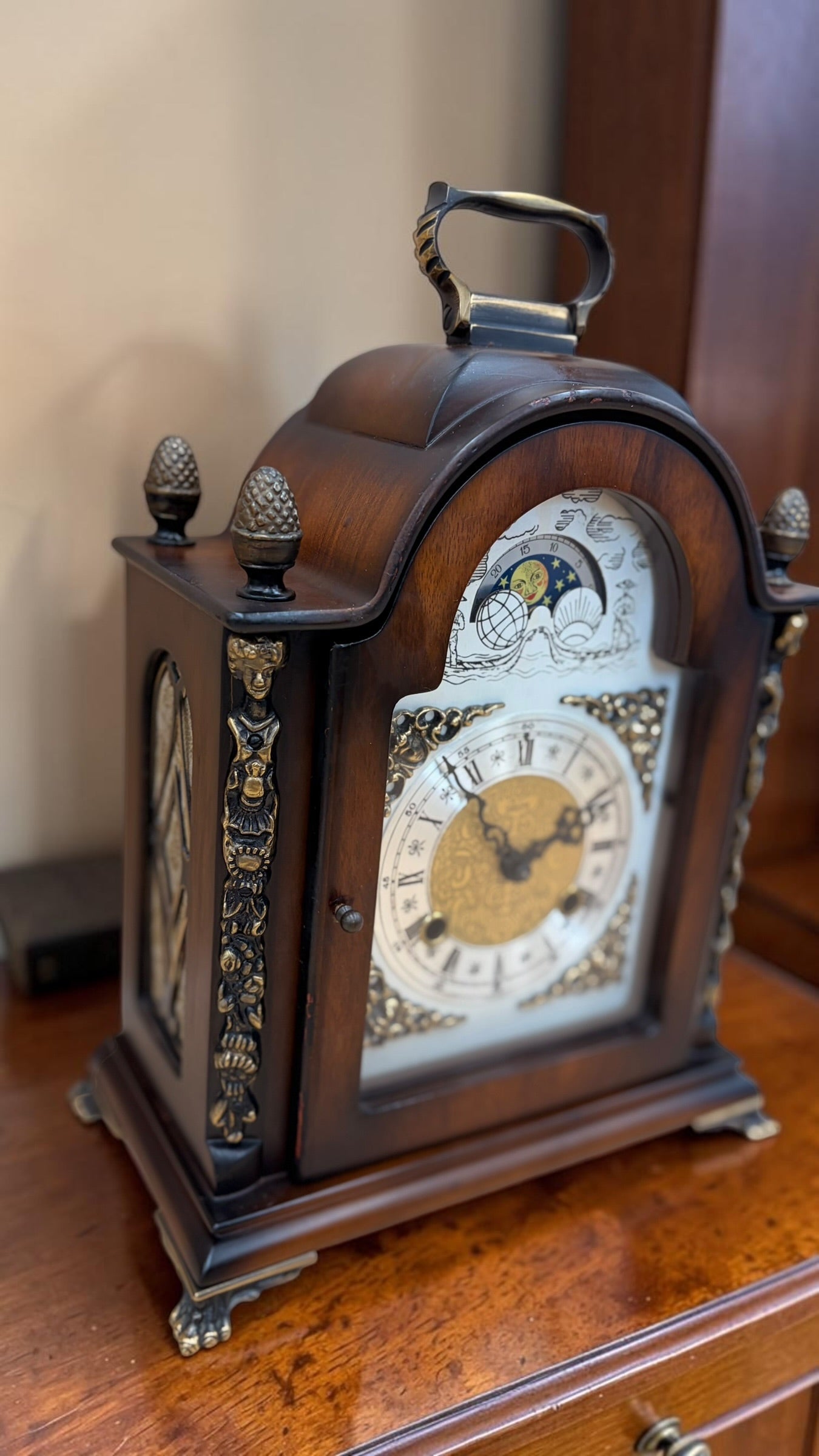 Hermle Bracket Mantel Clock – New Movement, Bim-Bam Strike