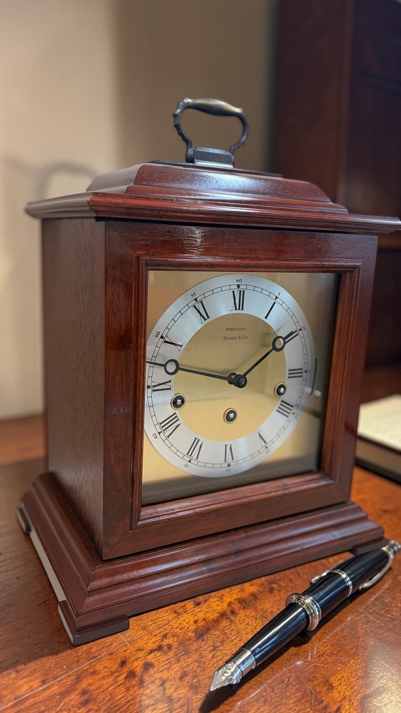 Tiffany & Co. Mechanical Mantel Clock – Chiming Bracket Clock – Freshly Serviced – With Original Tiffany Paperwork