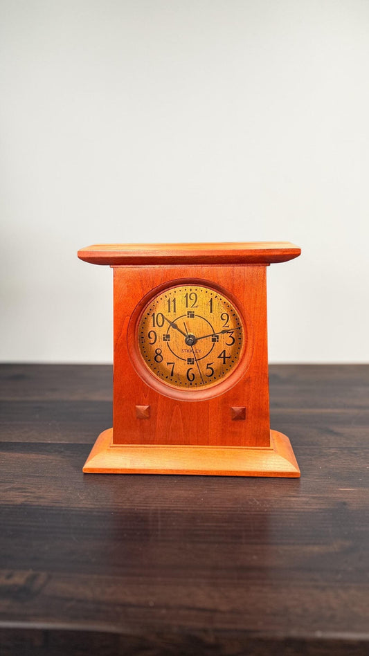 Stickley Mission Oak Mantel Clock – Arts & Crafts Style – Quartz Movement