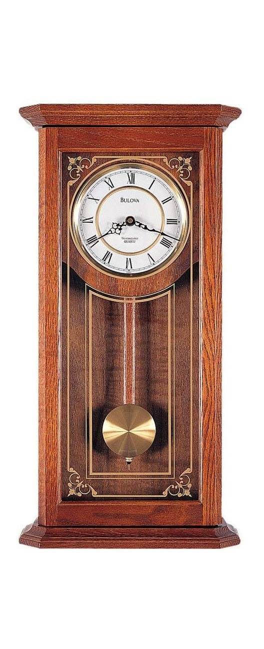Bulova Cirrus Westminster Chime Pendulum Wall Clock – New Old Stock Oak Case