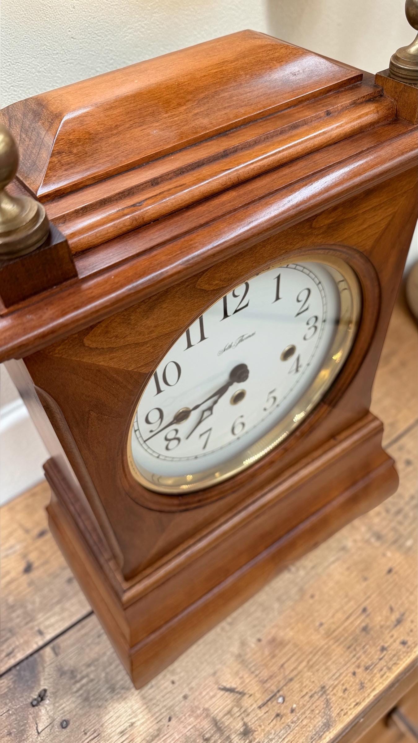 Seth Thomas Westminster Mantel Clock – New Hermle Movement – Classic Hardwood Case
