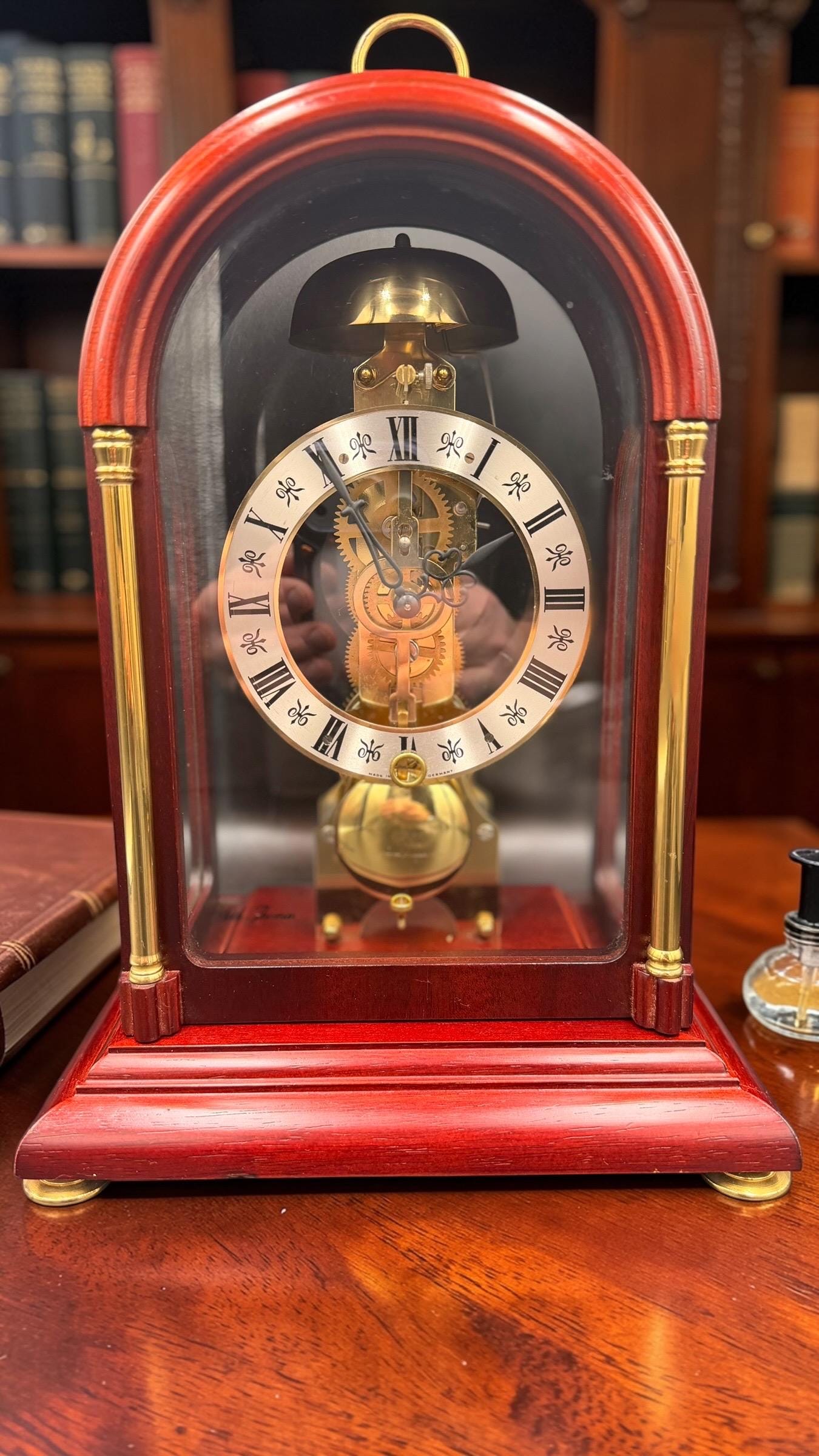 Seth Thomas Skeleton Clock – Hermle Movement, Mahogany Case