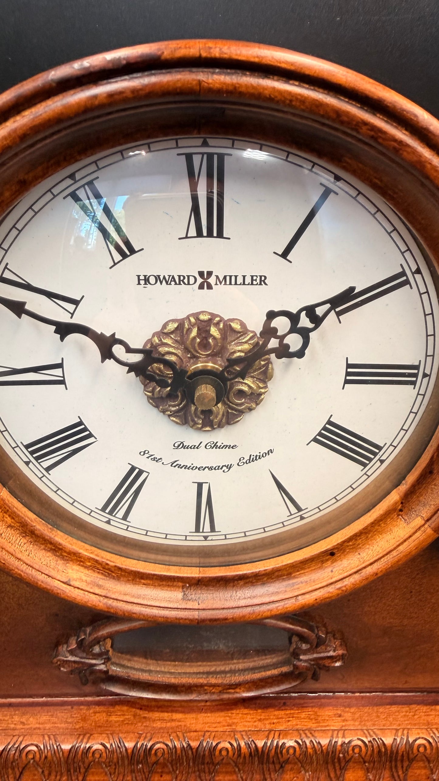 Howard Miller 81st Anniversary Edition Dual Chime Mantel Clock with Kieninger Quartz Movement & Pendulum