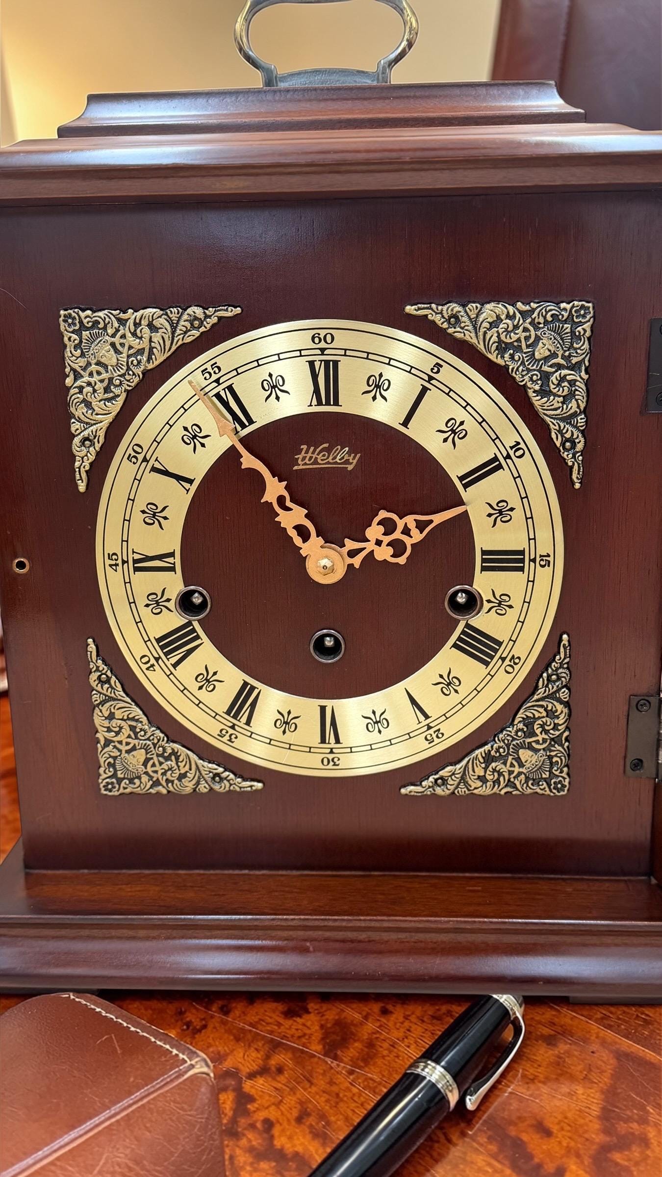 Vintage Welby Westminster Bracket Clock – German Hermle Movement – Freshly Cleaned & Oiled