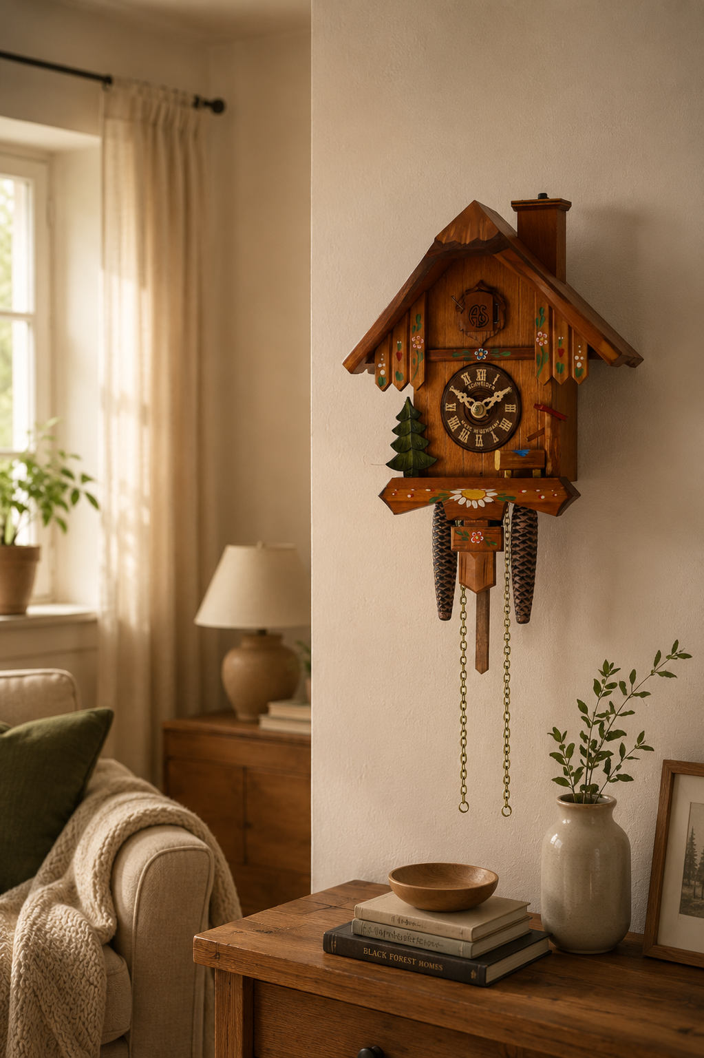 Anton Schneider 7063/10 Flower Cottage cuckoo clock, additional view