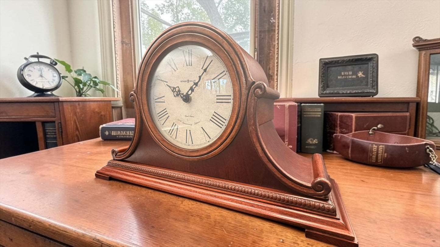 Howard Miller Hampton Mantel Clock 72nd Anniversary Edition – Hermle Quartz Dual Chime Westminster * Bim Bam