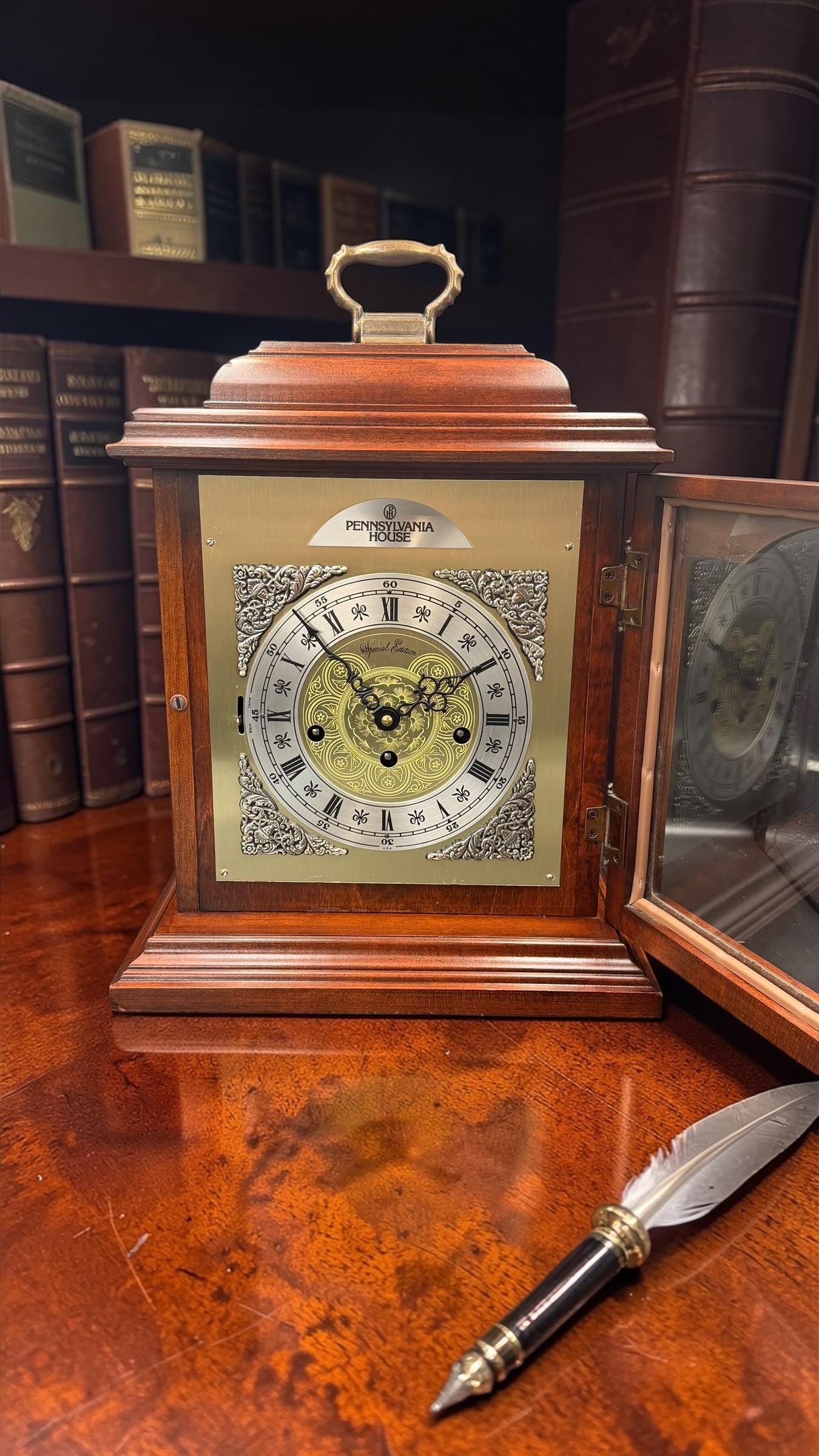 Vintage Pennsylvania House Special Edition Mantel Clock – Hermle Westminster Chime – As Found Working