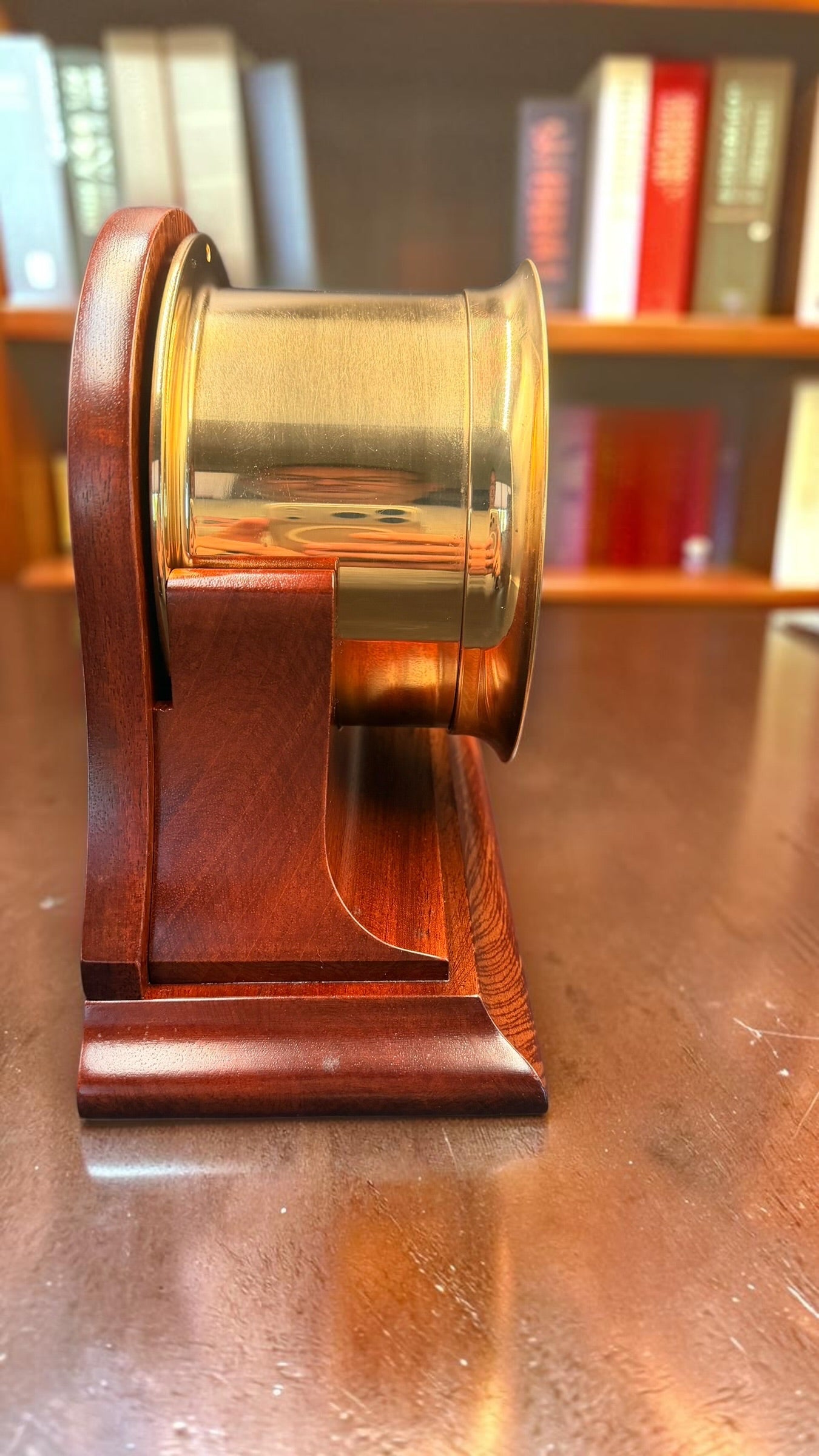 Chelsea Boston Shipstrike Shelf Clock – Brass & Mahogany Wood Base