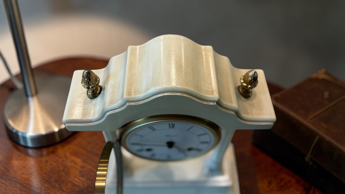 Vintage Hermle Portico Mantel Clock, German 8-Day Key Wind Bim Bam Strike