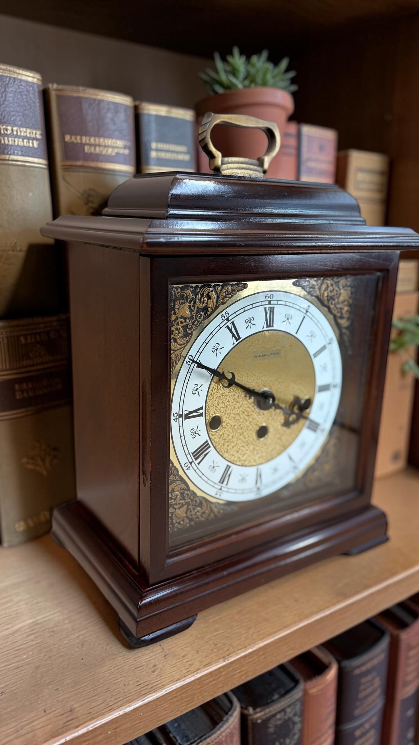 Vintage Hamilton Mechanical Mantel Clock – Westminster Chime – German Movement – Freshly Serviced