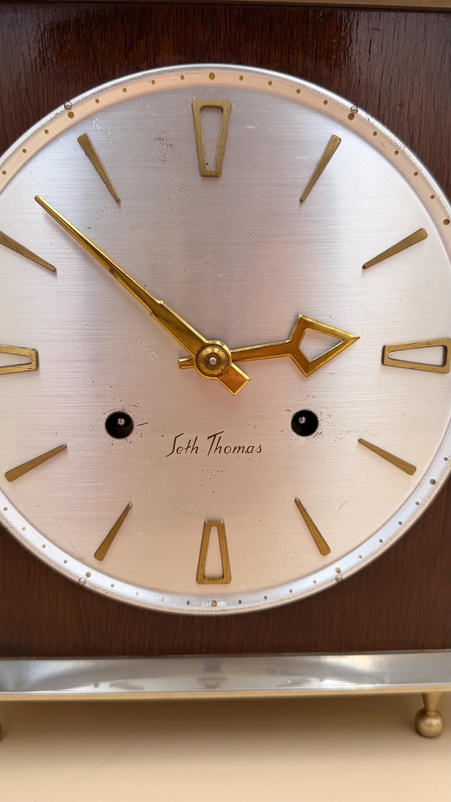 Vintage Seth Thomas Mantel Clock – Mid-Century Modern, German Movement
