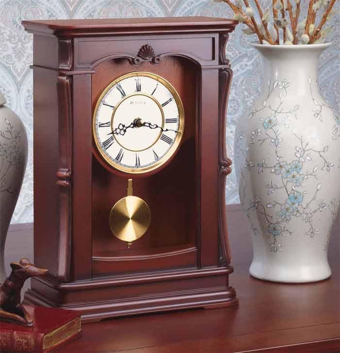 Bulova Abbeville Mantel Clock – Triple Chime Westminster, Ave Maria, Bim Bam Hardwood Case