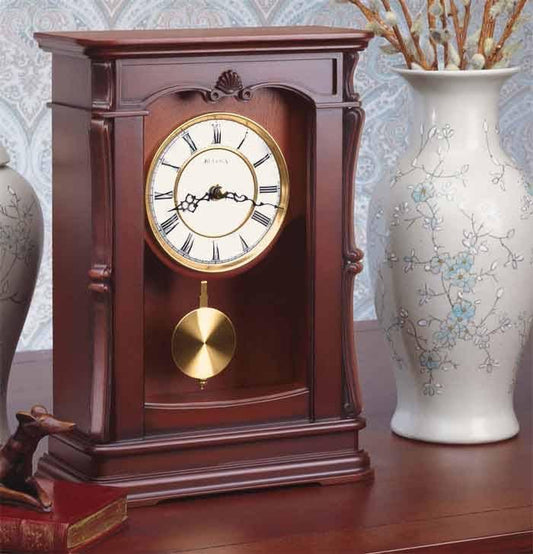 Bulova Abbeville Mantel Clock – Triple Chime Westminster, Ave Maria, Bim Bam Hardwood Case
