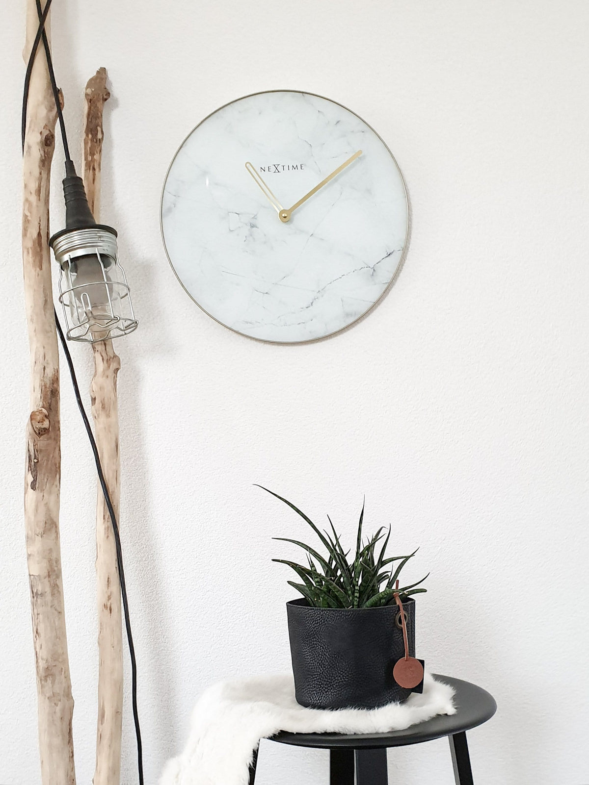 Marble Wall Clock - Luxury Decor -  Silent Movement - 15.7 inches -  (NeXtime 8189)