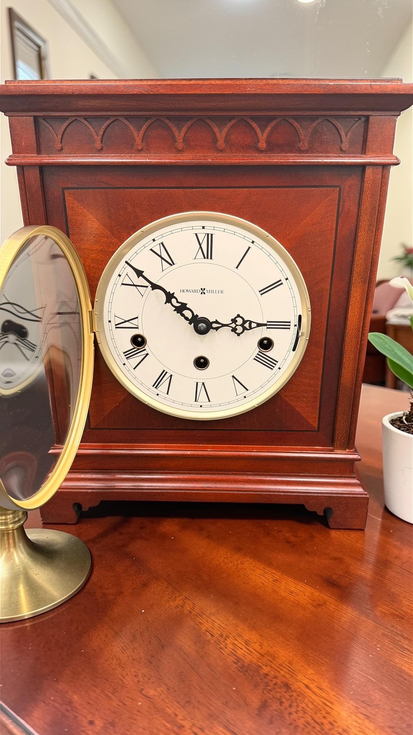 Howard Miller Mahogany Mantel Clock – Hermle Triple Chime Movement