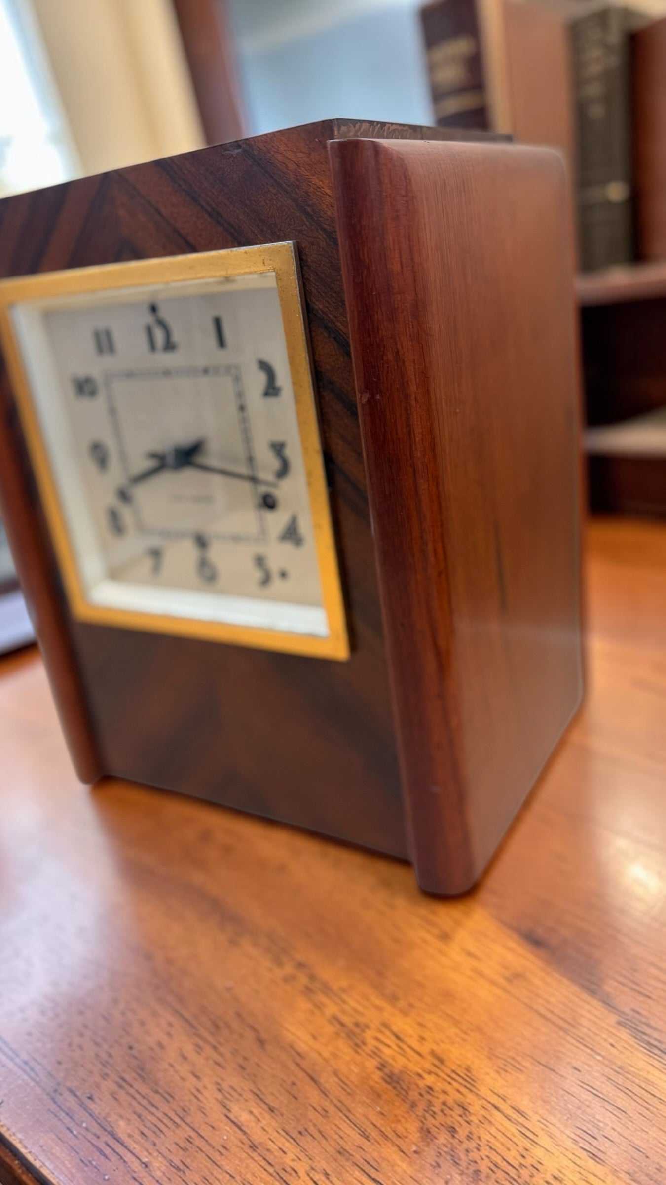 Vintage Seth Thomas “Chime 57” Mantel Clock – Art Deco Chevron Case - Needs Service