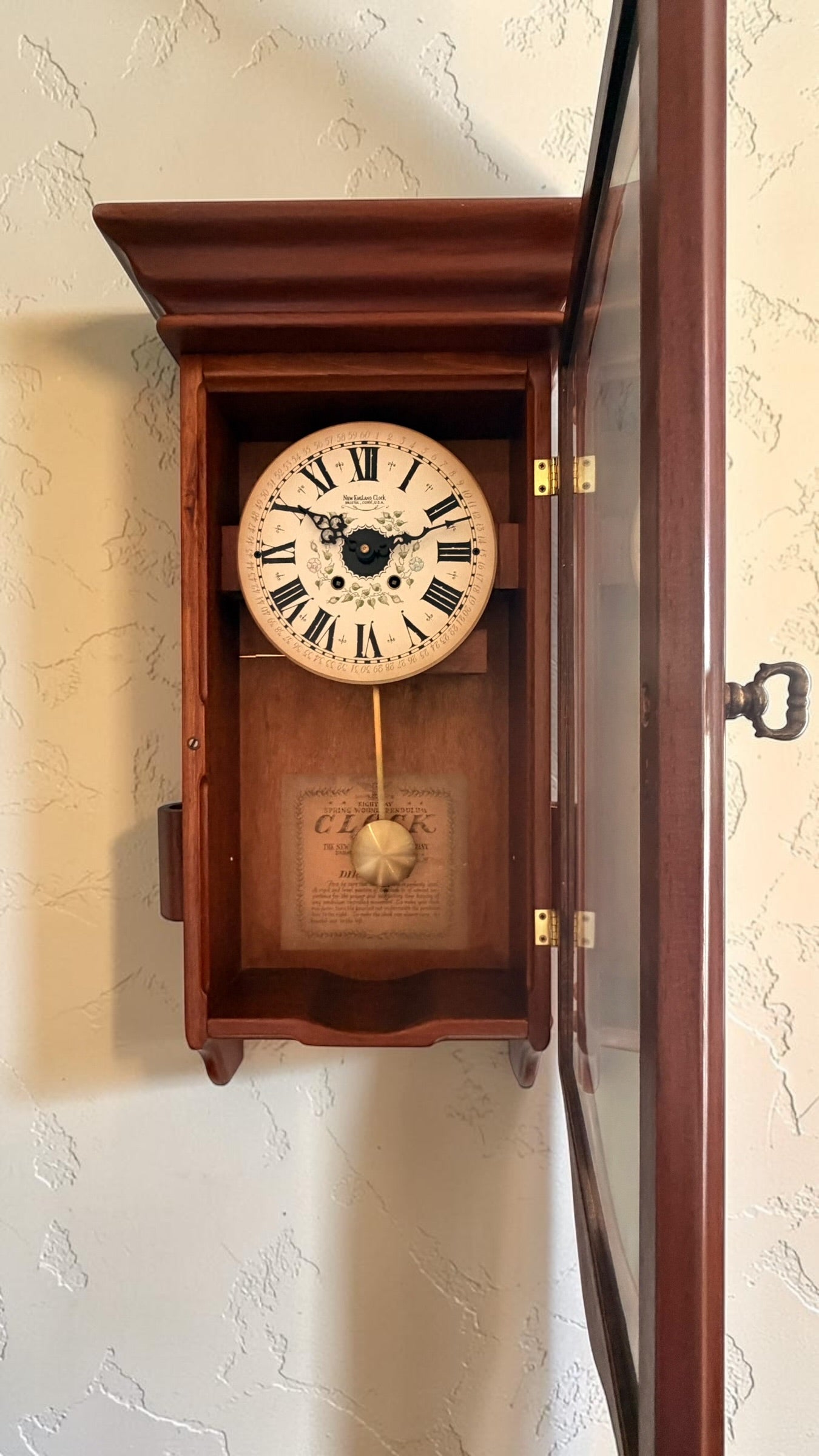 Vintage New England Clock Wall Clock – 8-Day Bim Bam Chime
