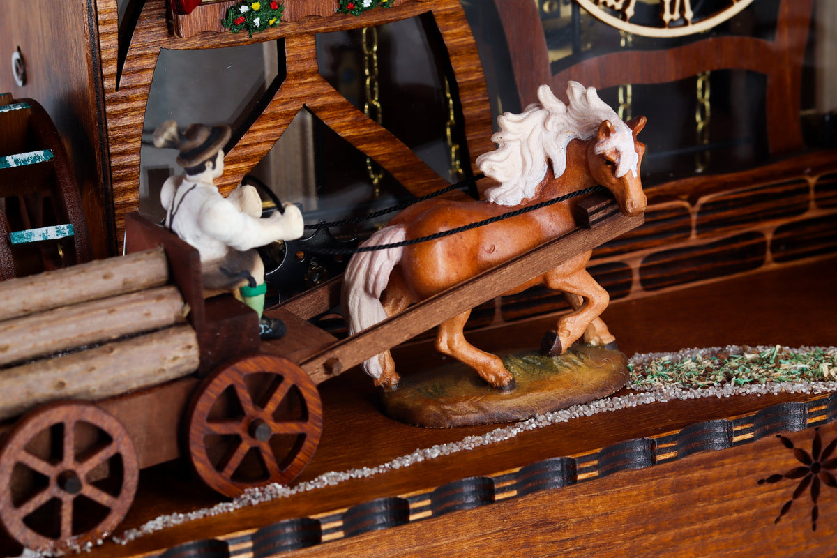 Anton Schneider 8TMT 1595/9 Sawmill cuckoo clock, detail view