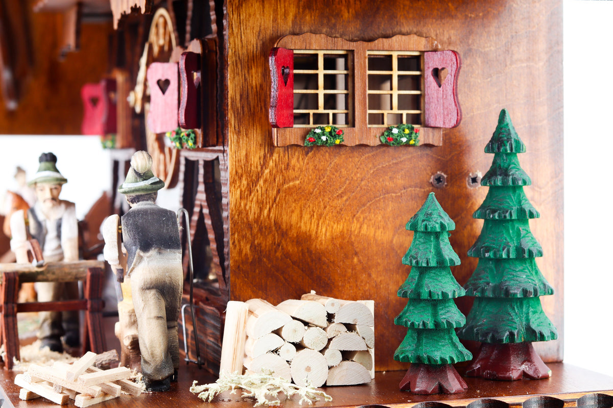 Anton Schneider 8TMT 1595/9 Sawmill cuckoo clock, detail view