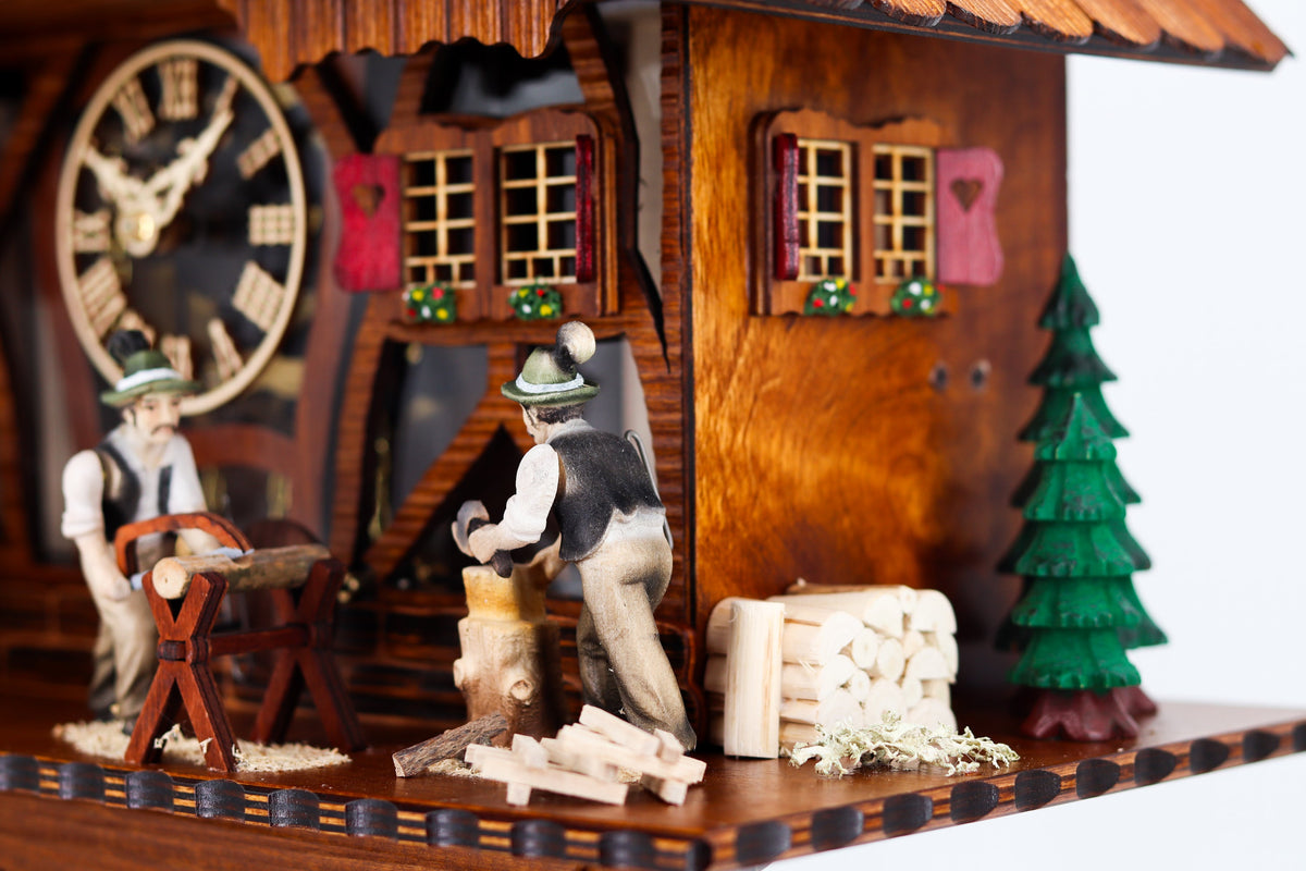 Anton Schneider 8TMT 1595/9 Sawmill cuckoo clock, detail view