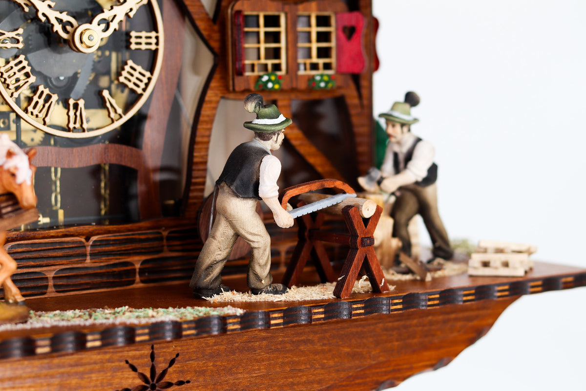 Anton Schneider 8TMT 1595/9 Sawmill cuckoo clock, detail view